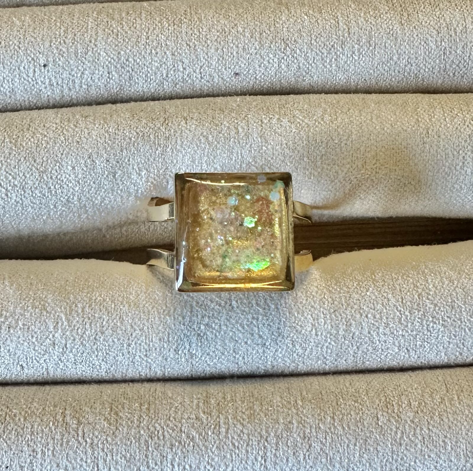 Square Opal Statement Ring