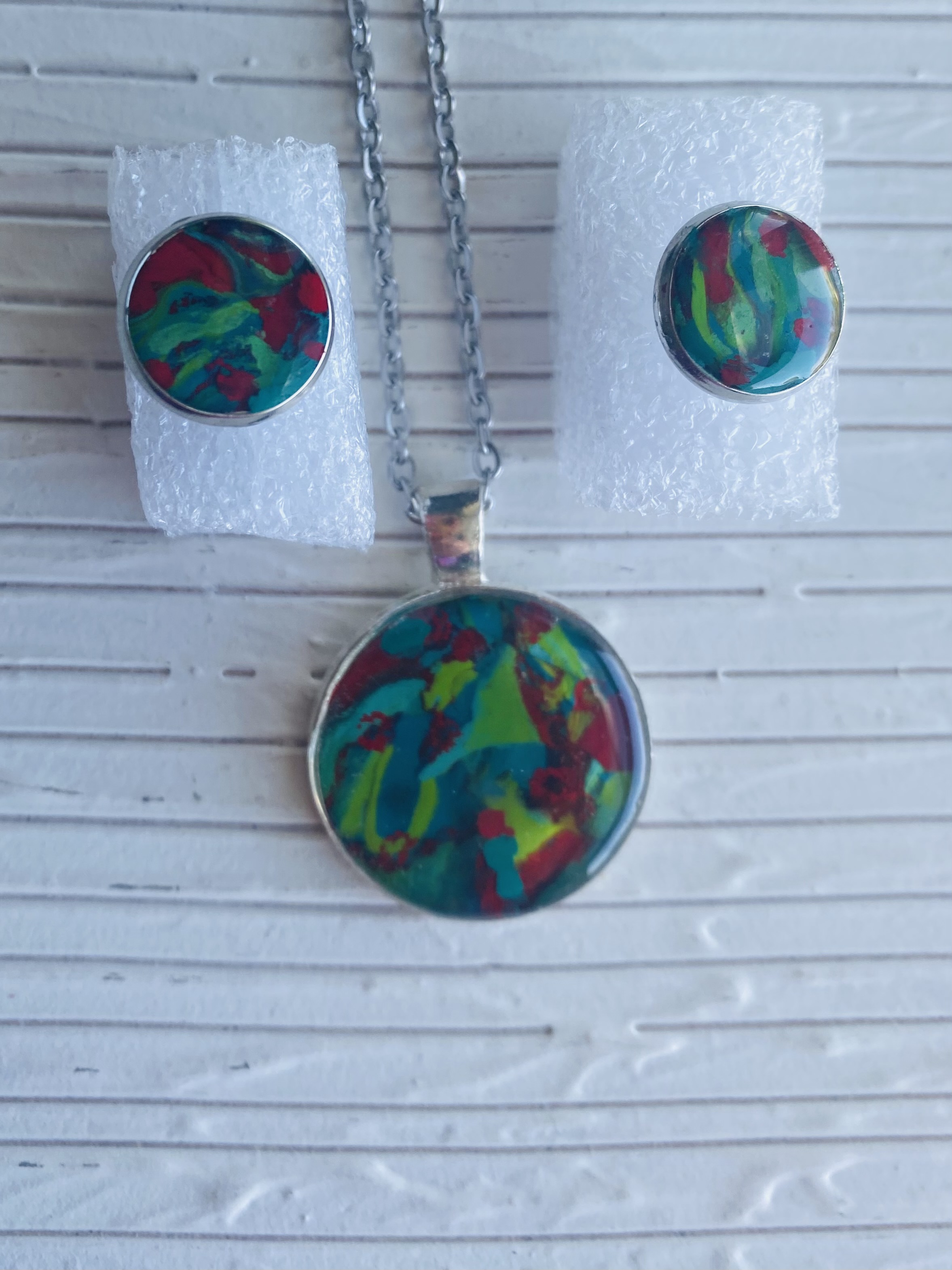 Handmade abstract jewelry set