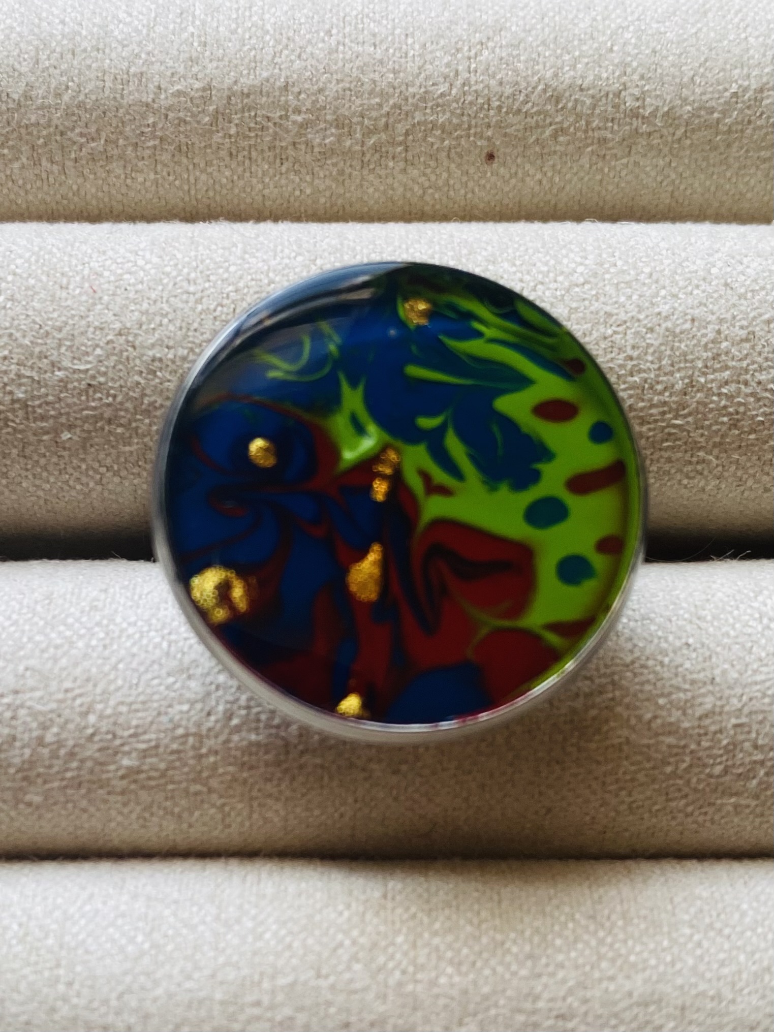 18$ each Handcrafted painting Resin Ring