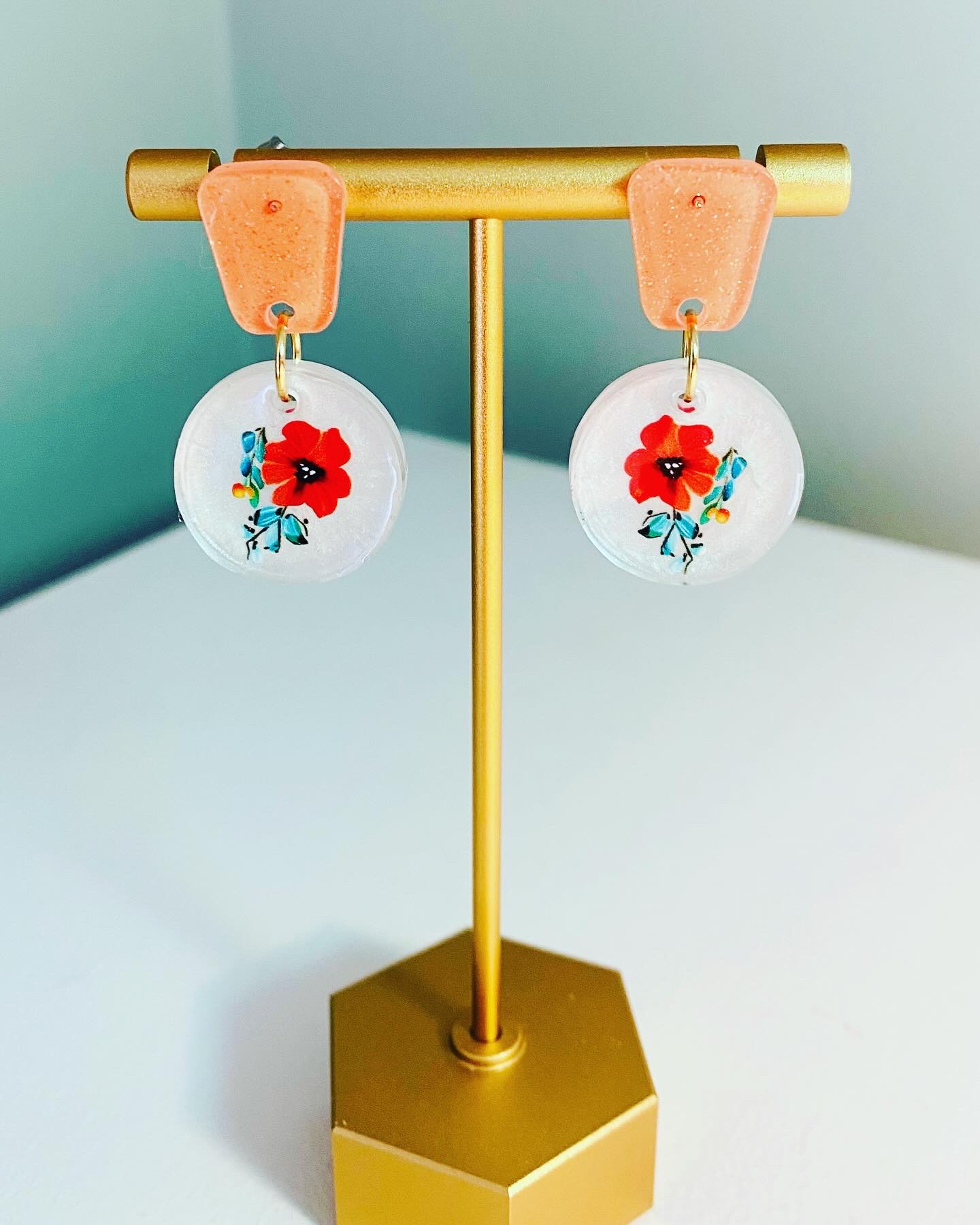 Floral Acrylic Drop Earrings