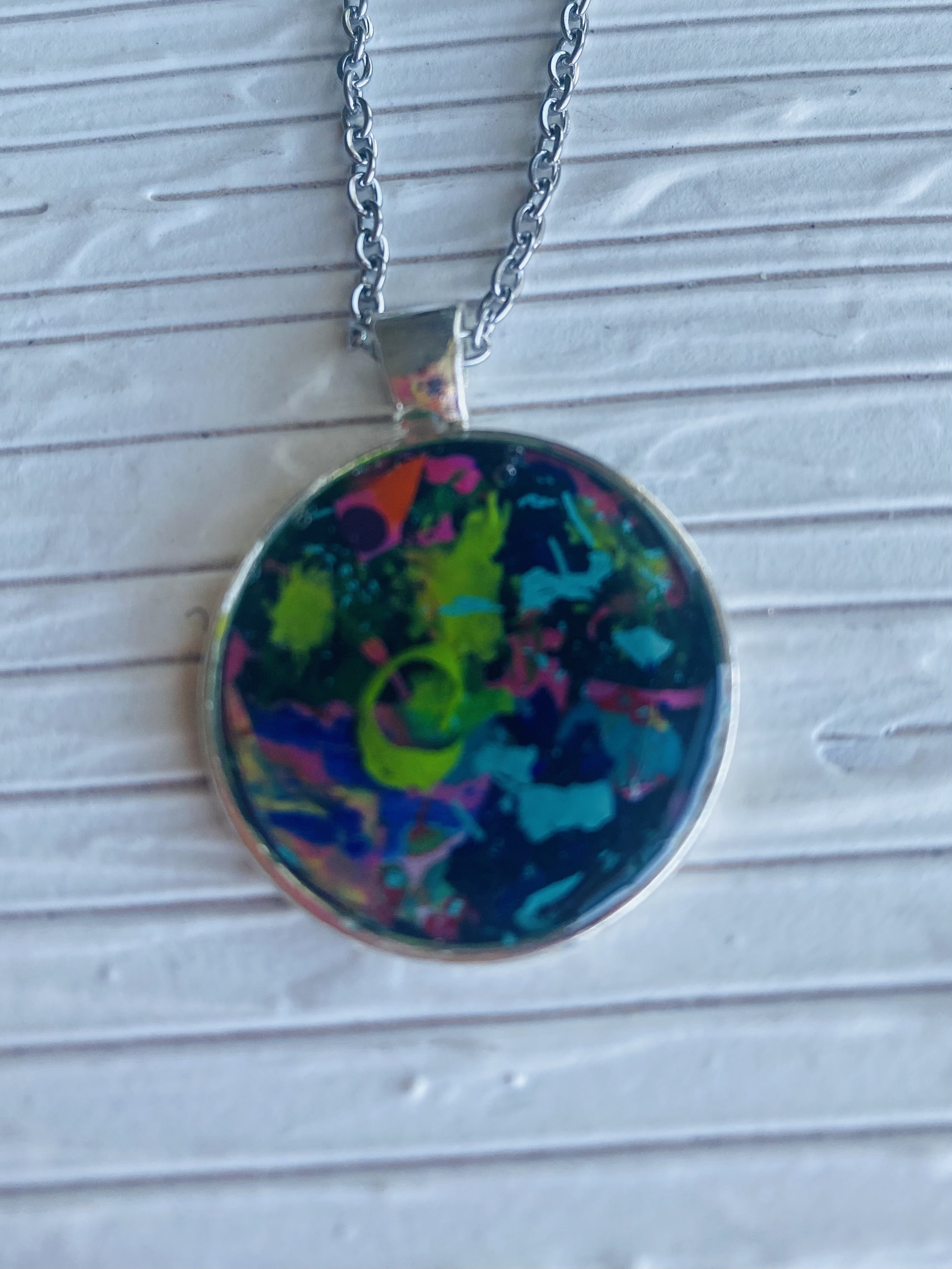Colorful Abstract Pendant Necklace
