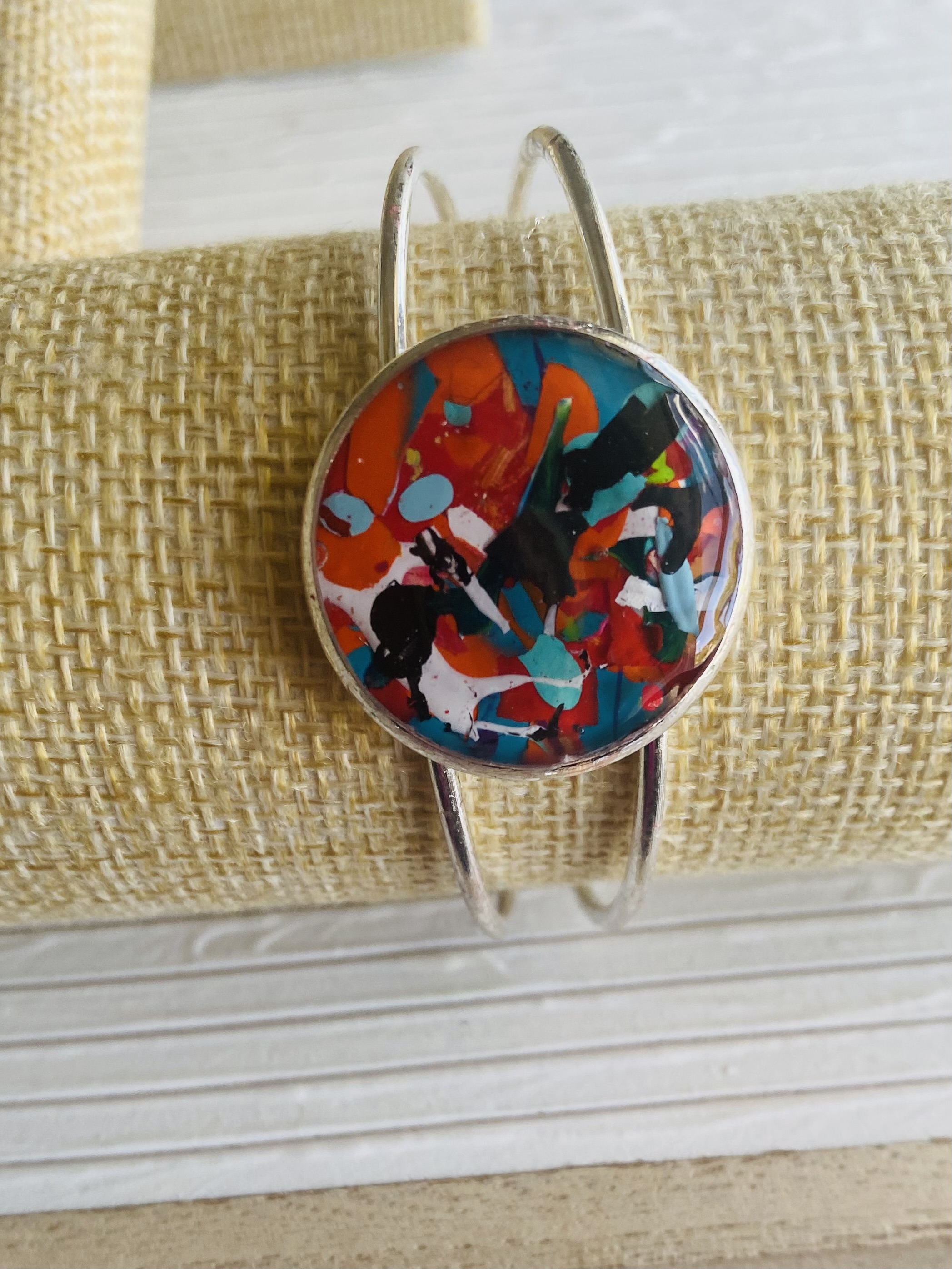 Hand-painted Abstract Cuff Bracelet