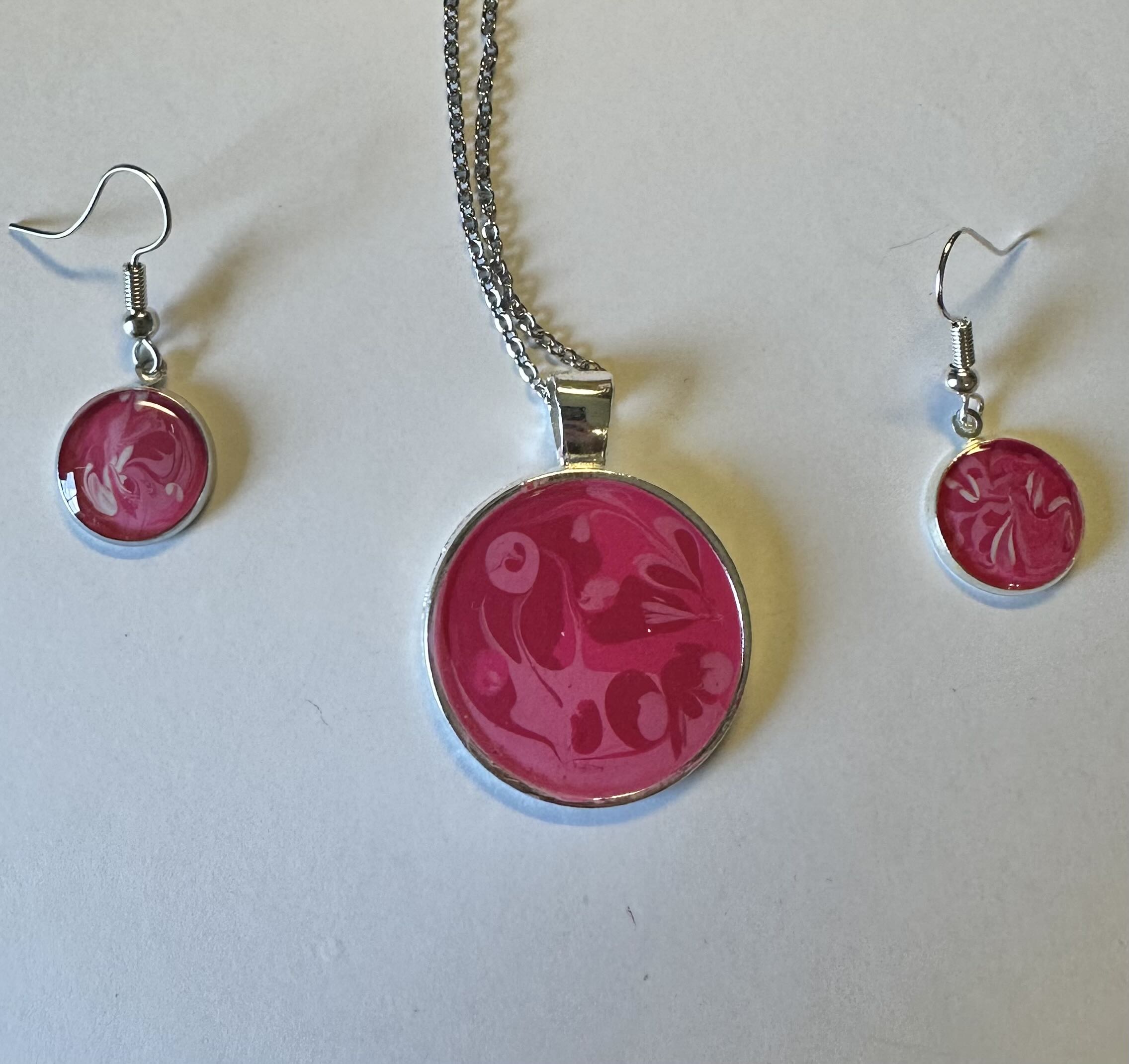 Pink Abstract Jewelry Set