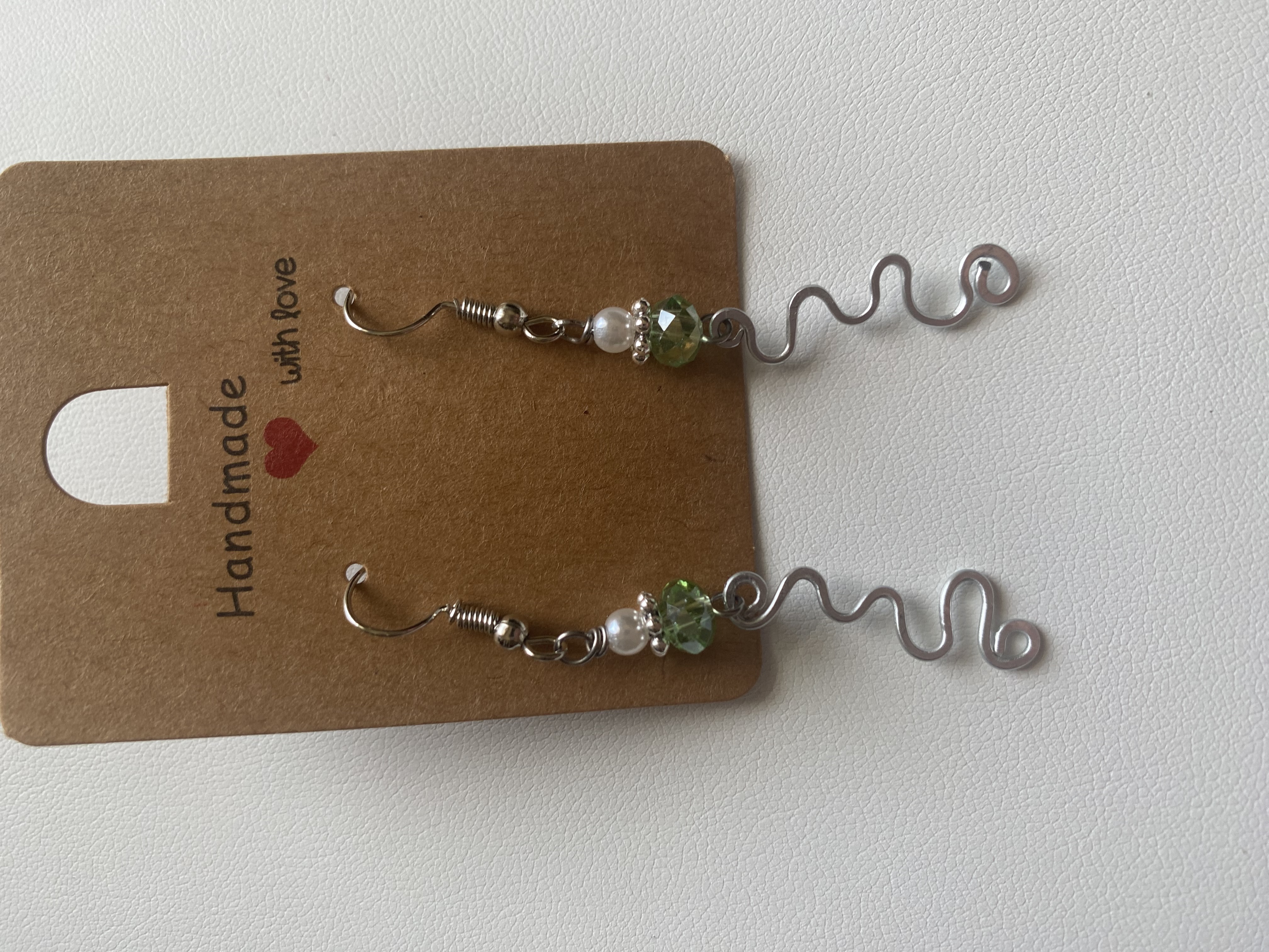 Handmade Wire and Bead Earrings