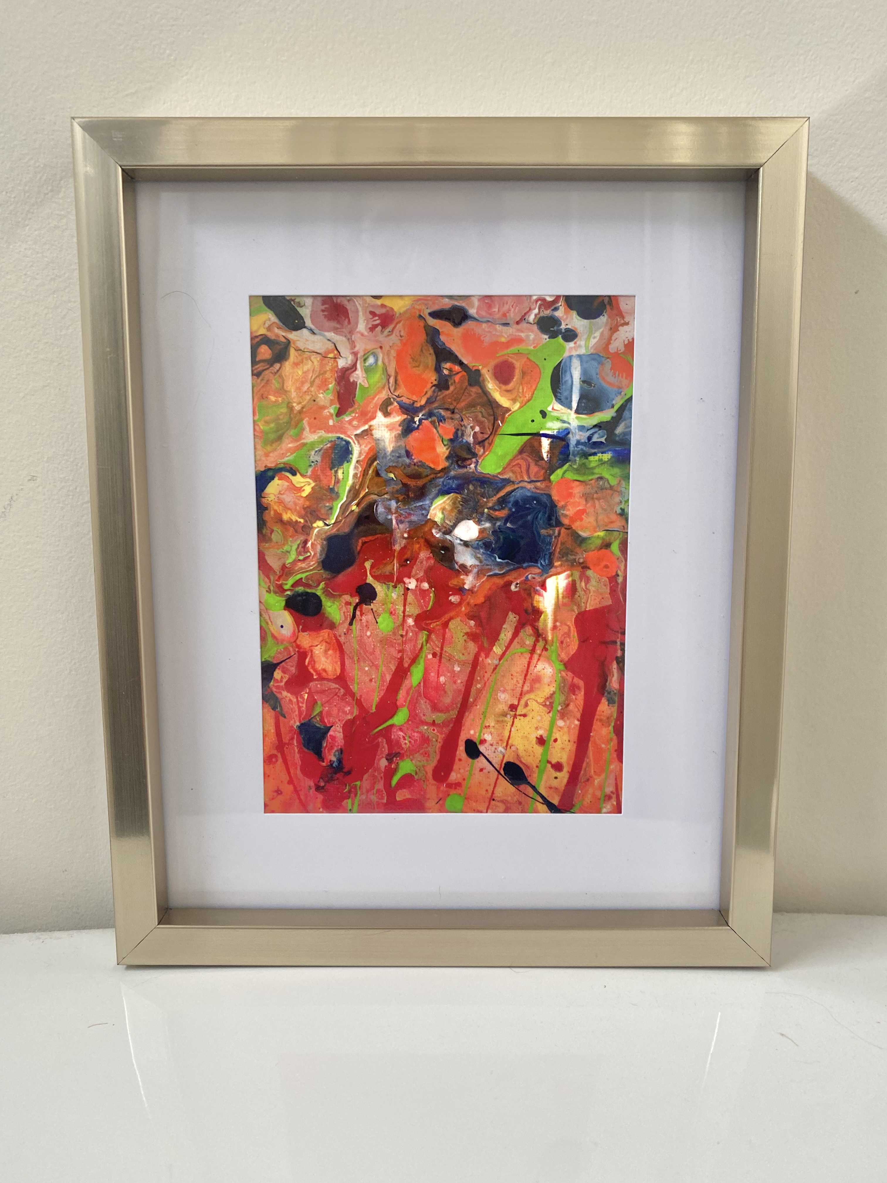 Vintage Flower Plant Painted Pattern Polymer Clay Wall Art