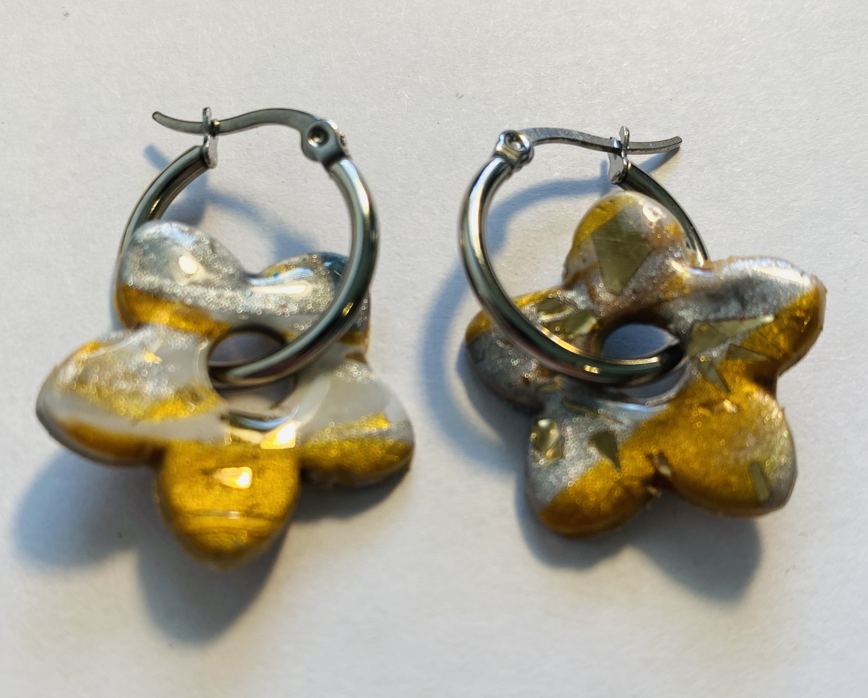 Handmade Flower Hoop Earrings