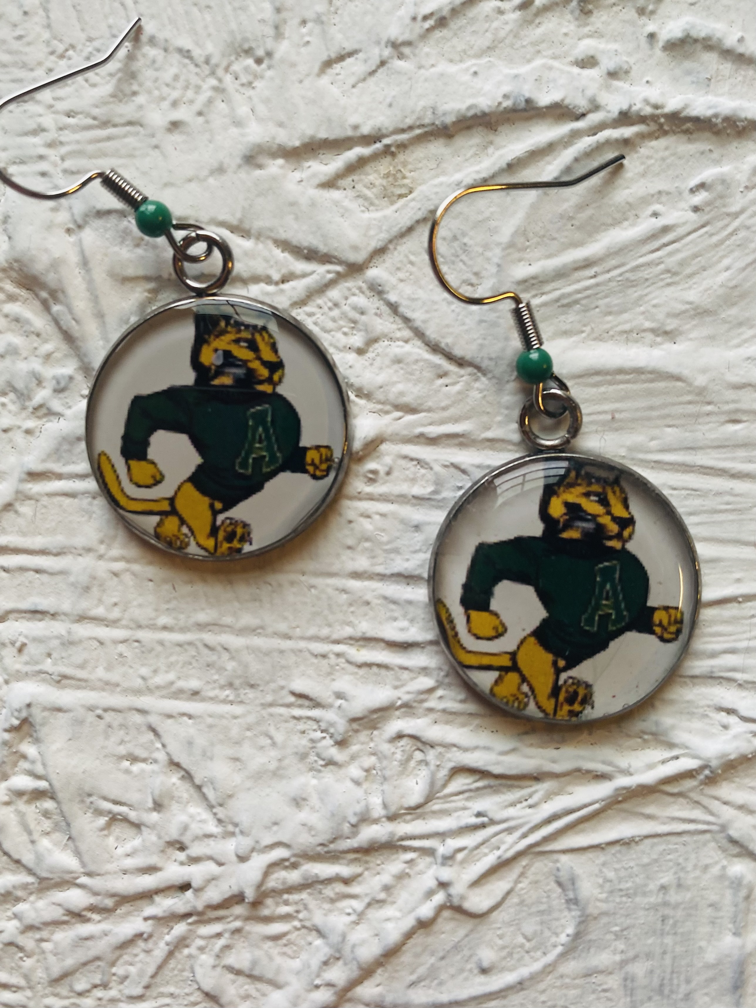 Apex Hogh school Mascot Logo Dangle Earrings