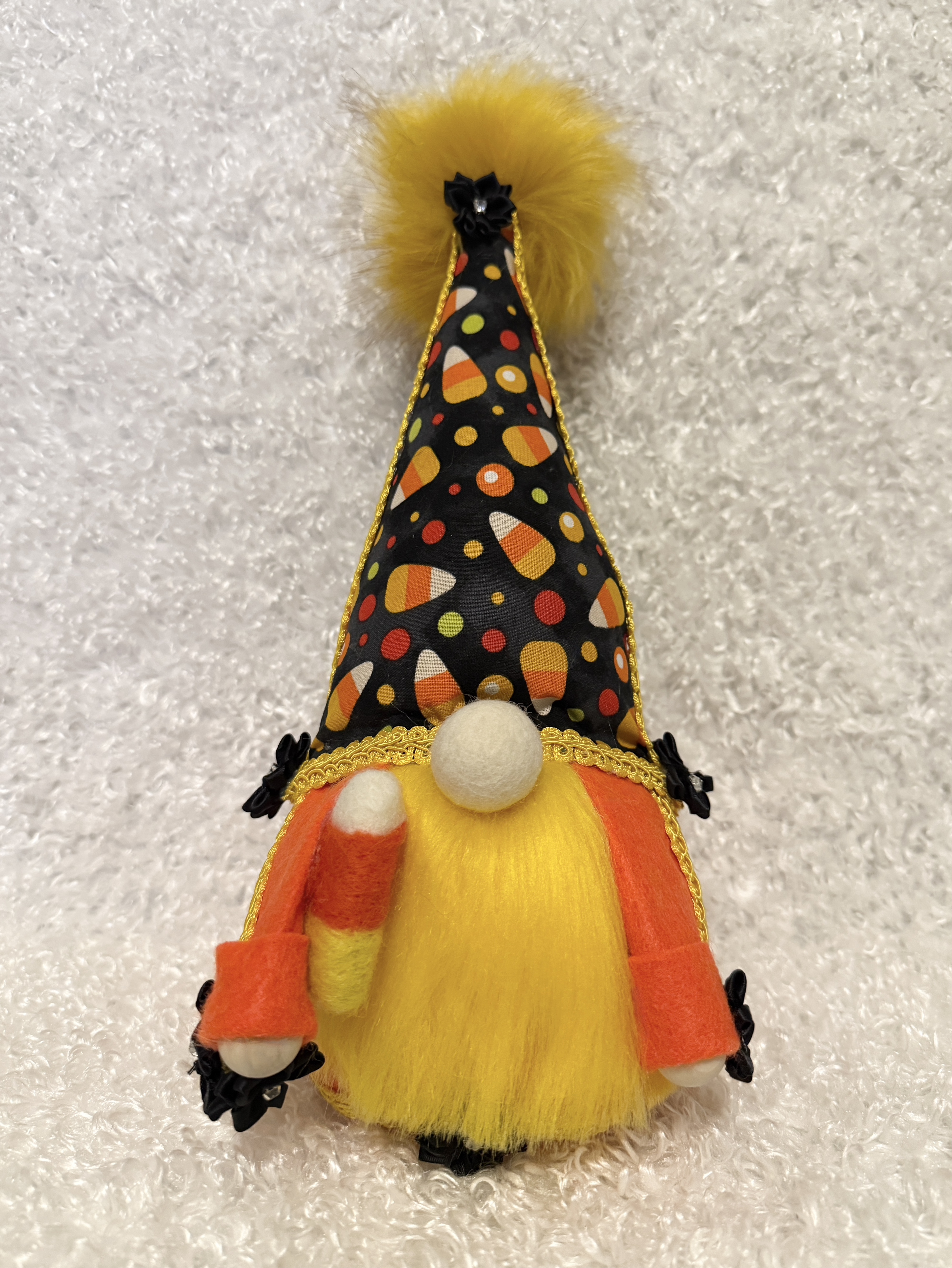 Seasonal Festive Halloween Gnome with Candy Corn Hat