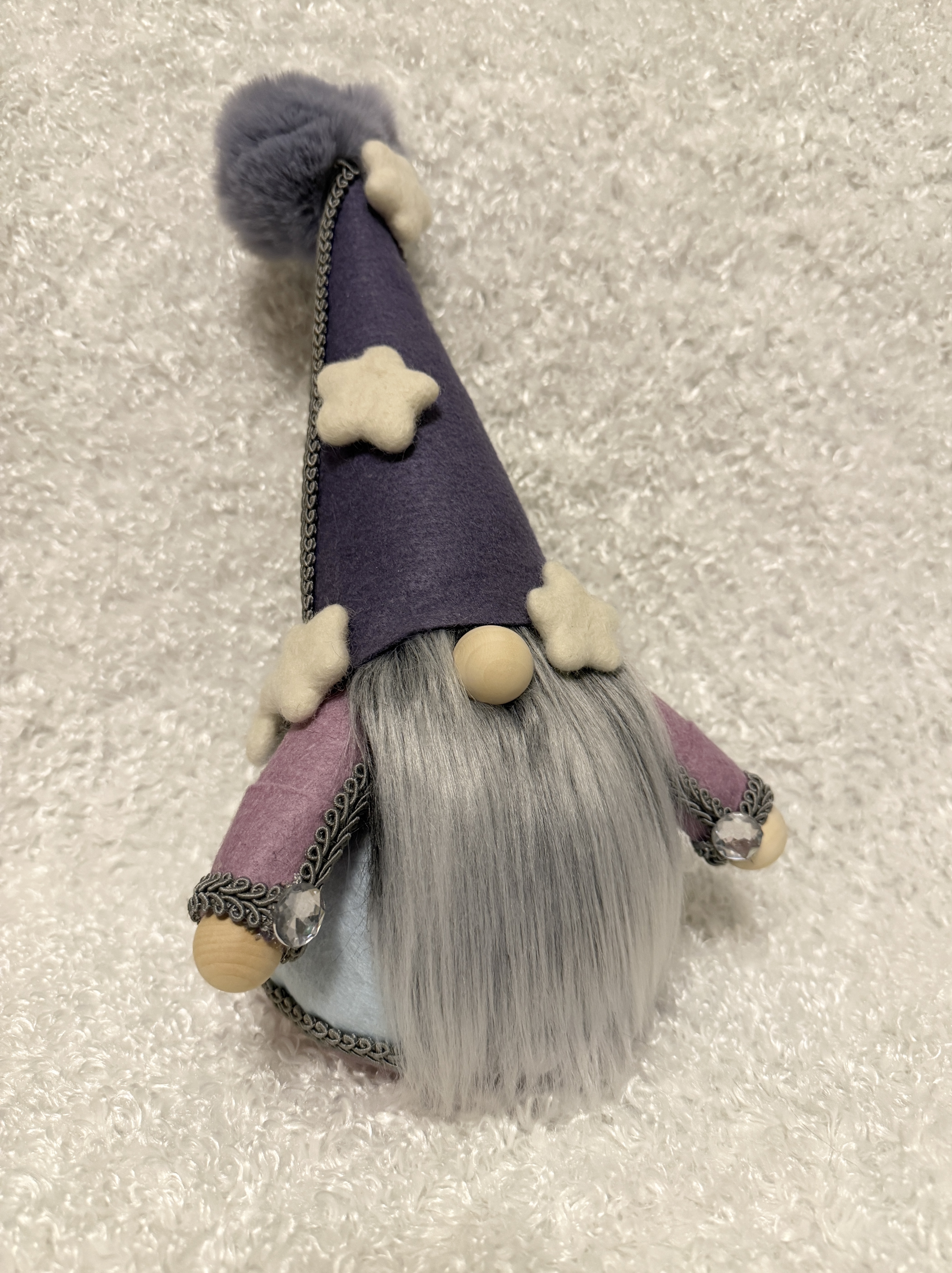 Whimsical Purple and Pink Gnome With Star Accents