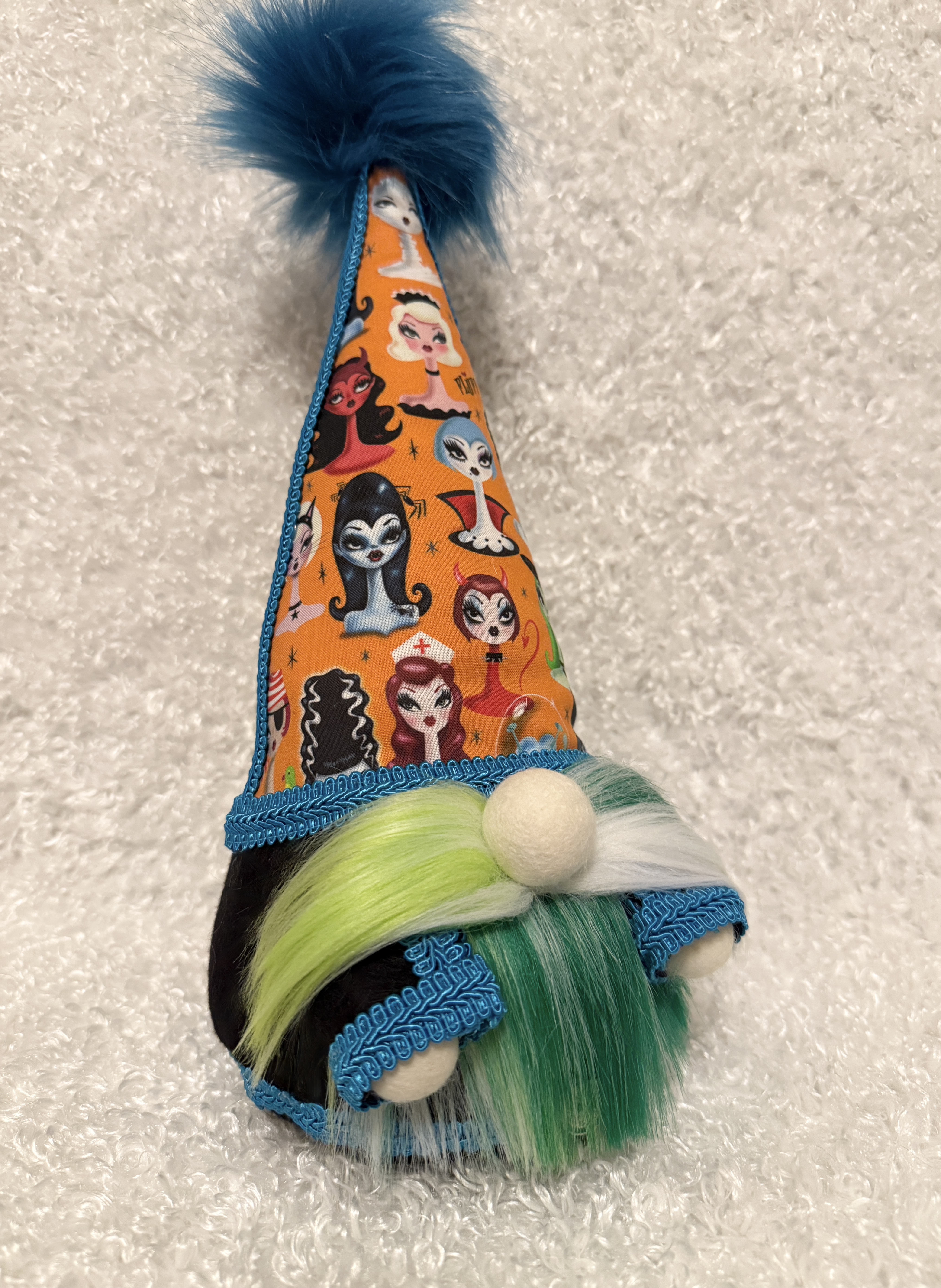 Handmade Halloween Gnome with Spooky Character Hat