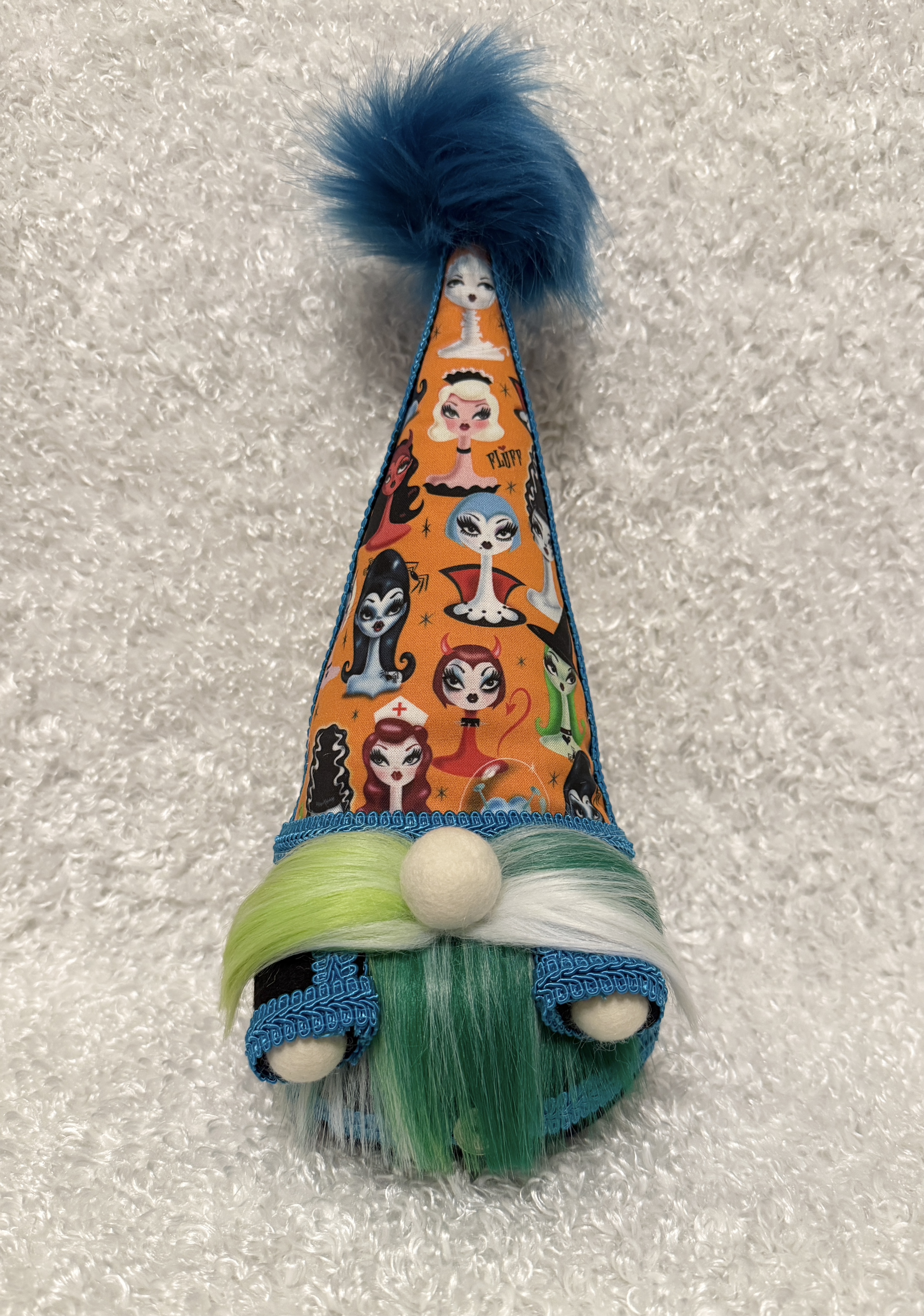 Handmade Halloween Gnome with Spooky Character Hat