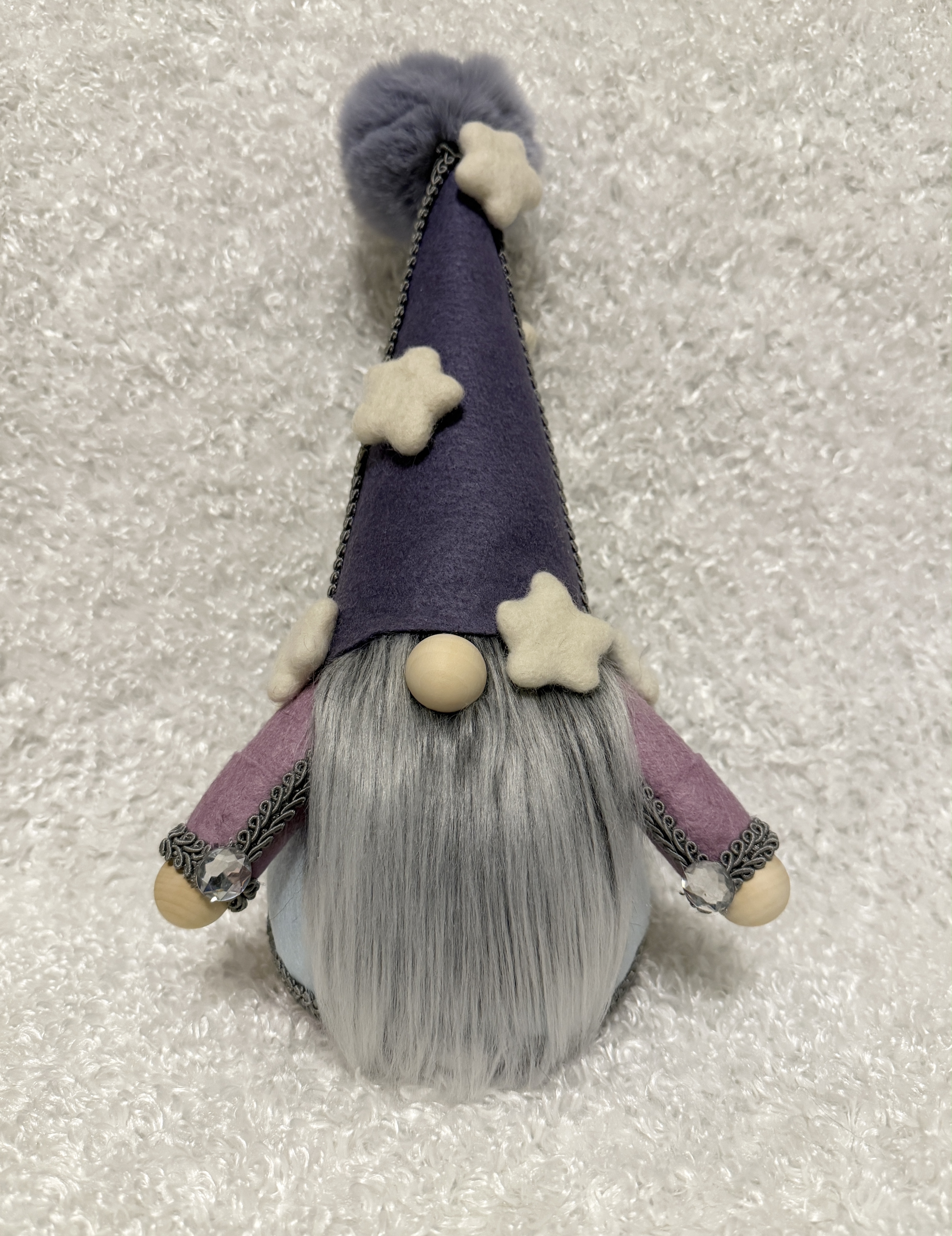 Whimsical Purple and Pink Gnome With Star Accents