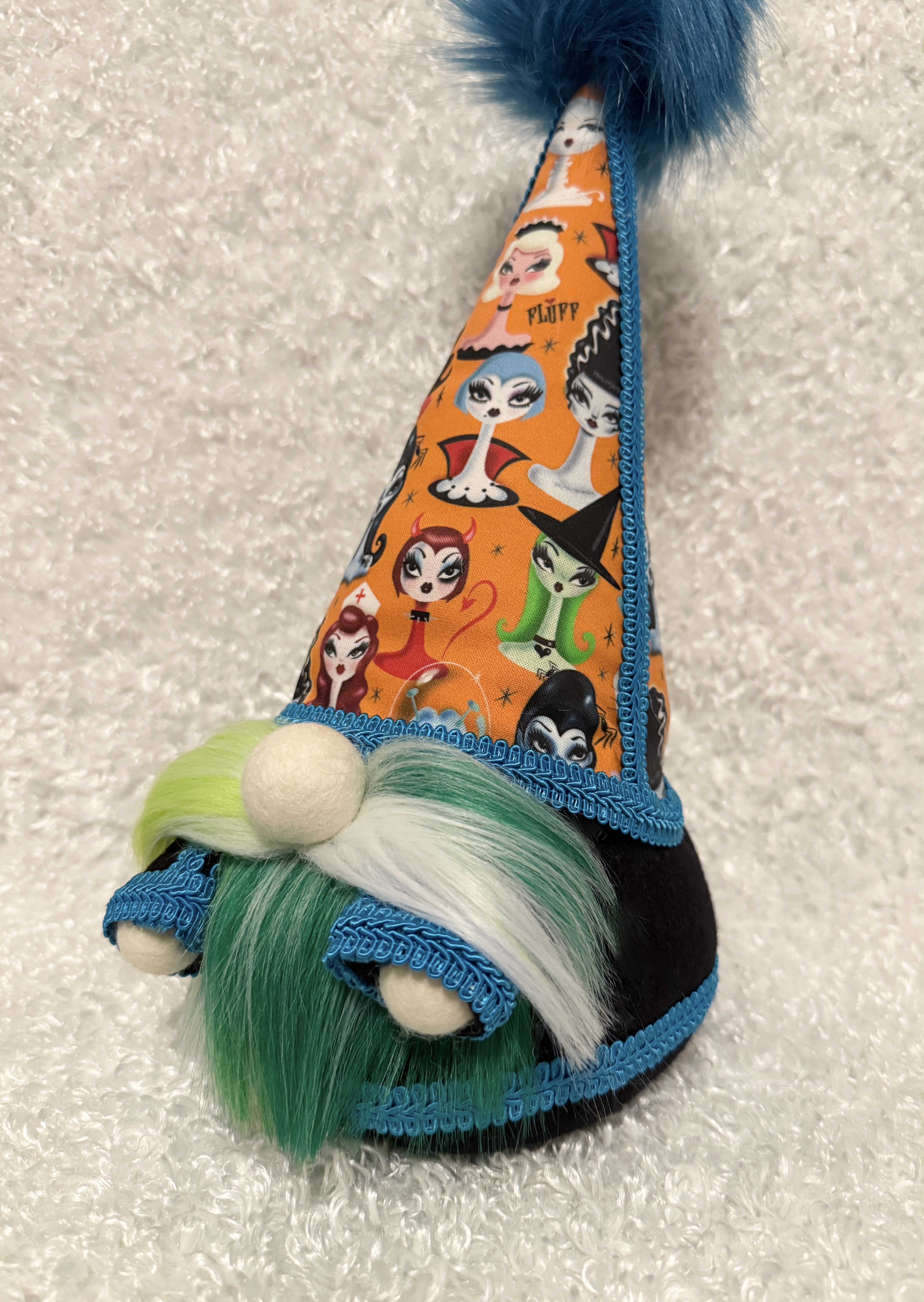 Handmade Halloween Gnome with Spooky Character Hat