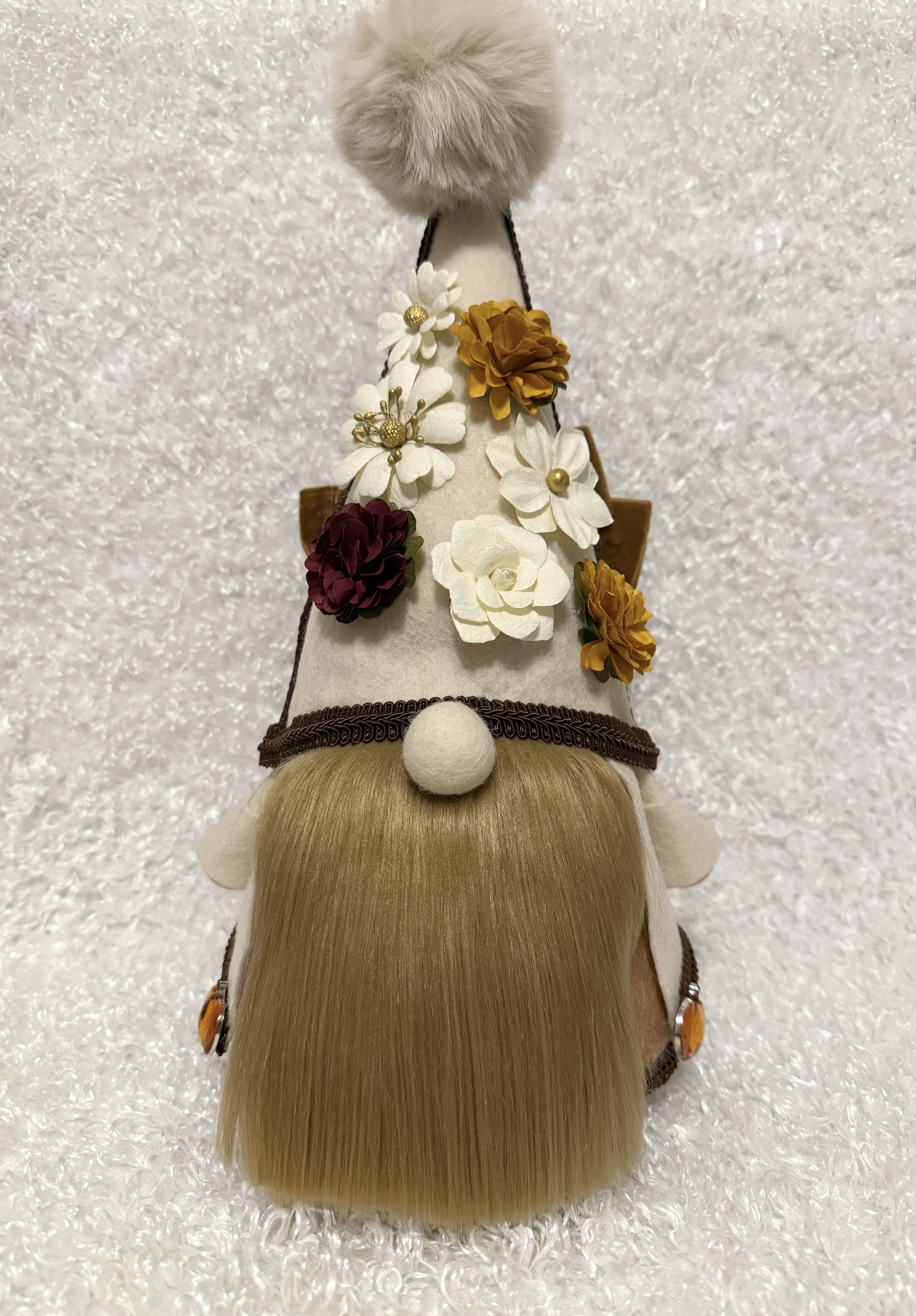 Decorative Fall Autumn Gnome with Floral Hat
