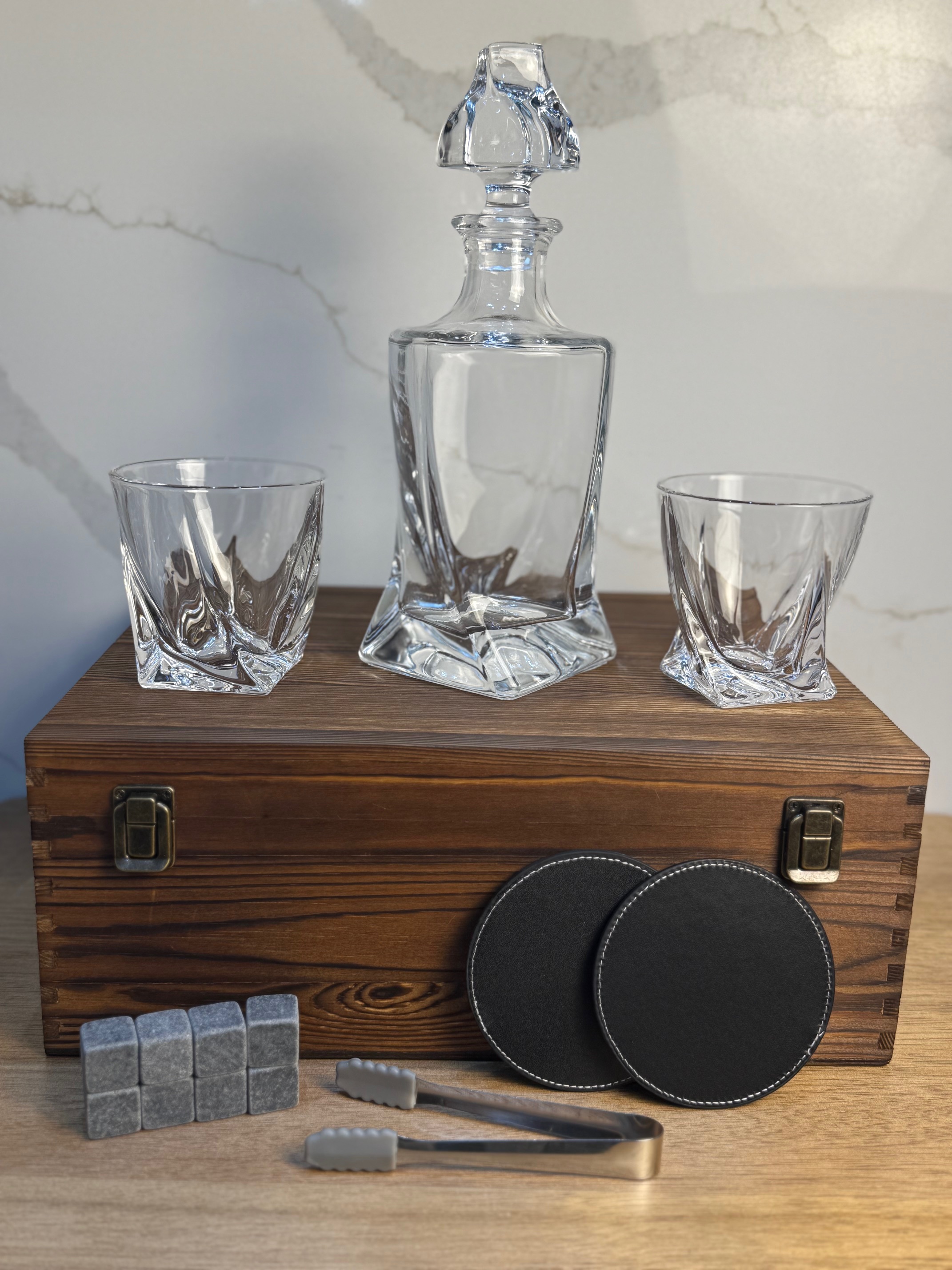 Twisted Elegance Whiskey Decanter Set