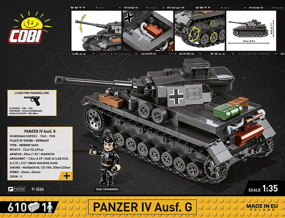 COBI Company of Heroes 3 Panzer IV Ausf. G 1:35 Scale