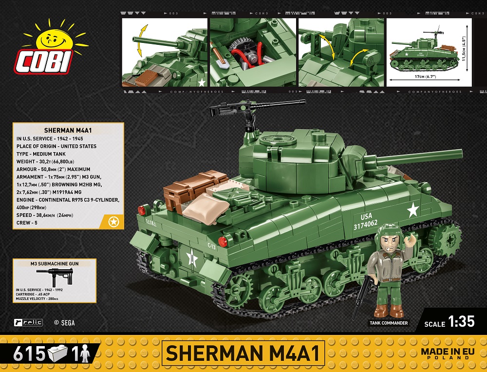 COBI Company of Heroes 3 Sherman M4A1 1:35 Scale