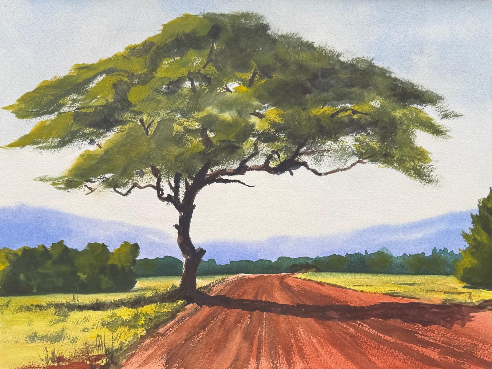Original Watercolor Painting of African Landscape