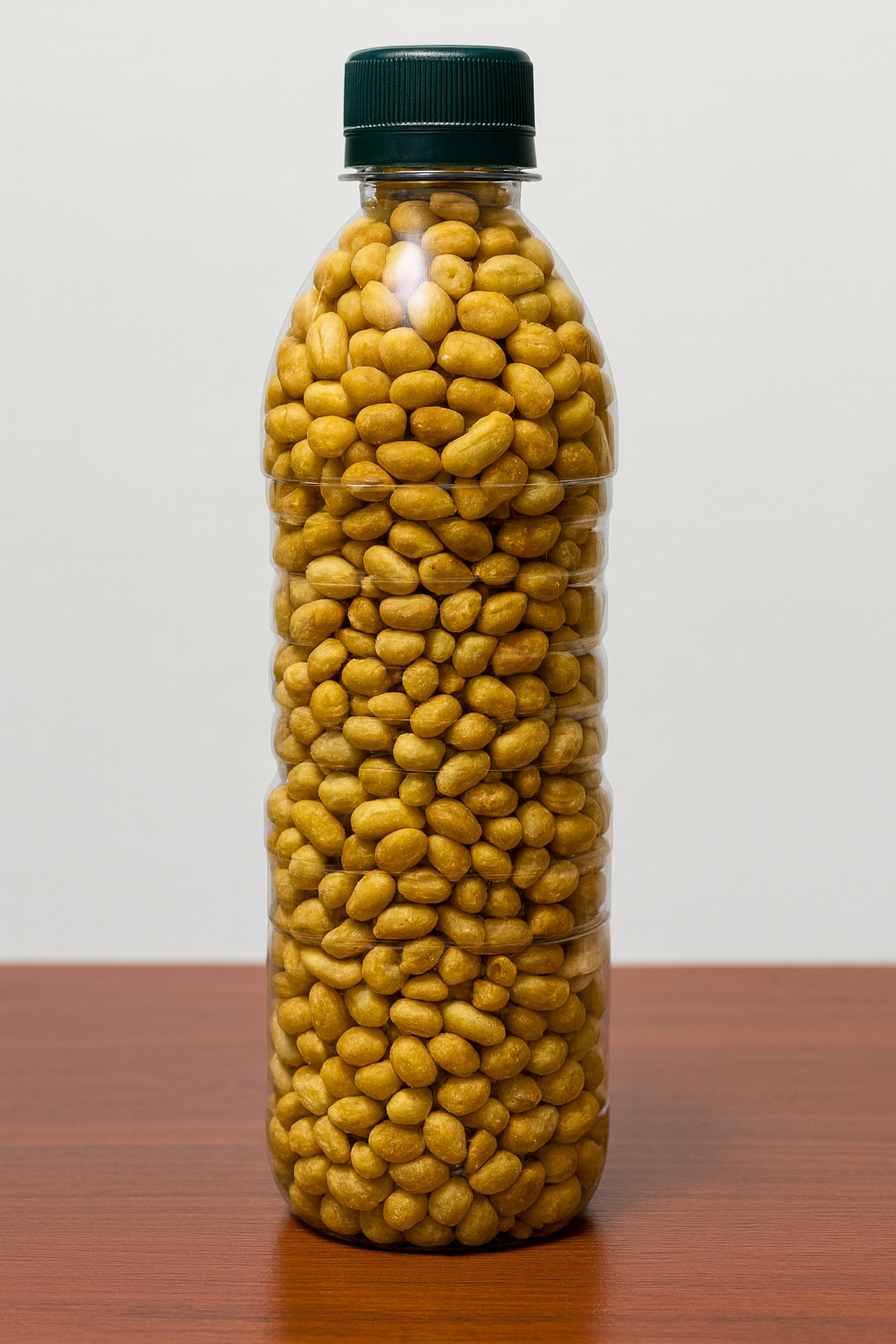 Peanuts in plastic bottle