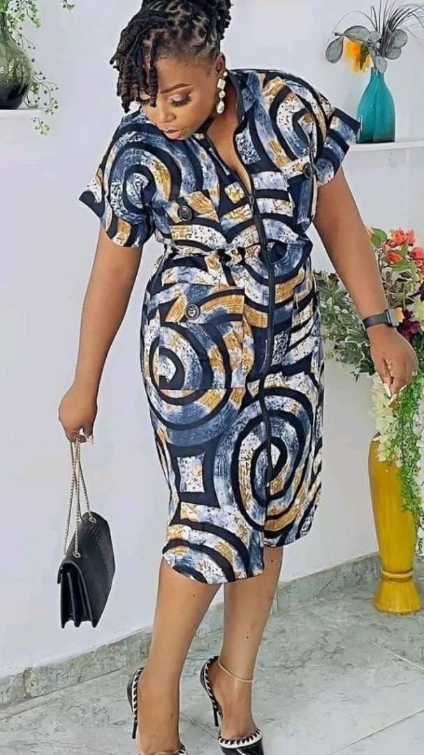 African Print Midi Dress