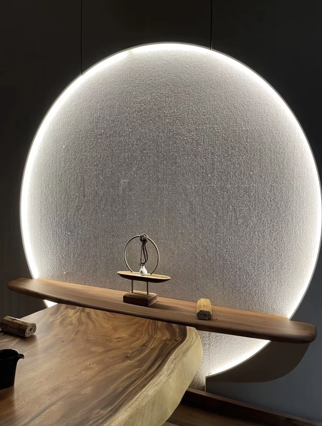 Mesa de té de madera natural