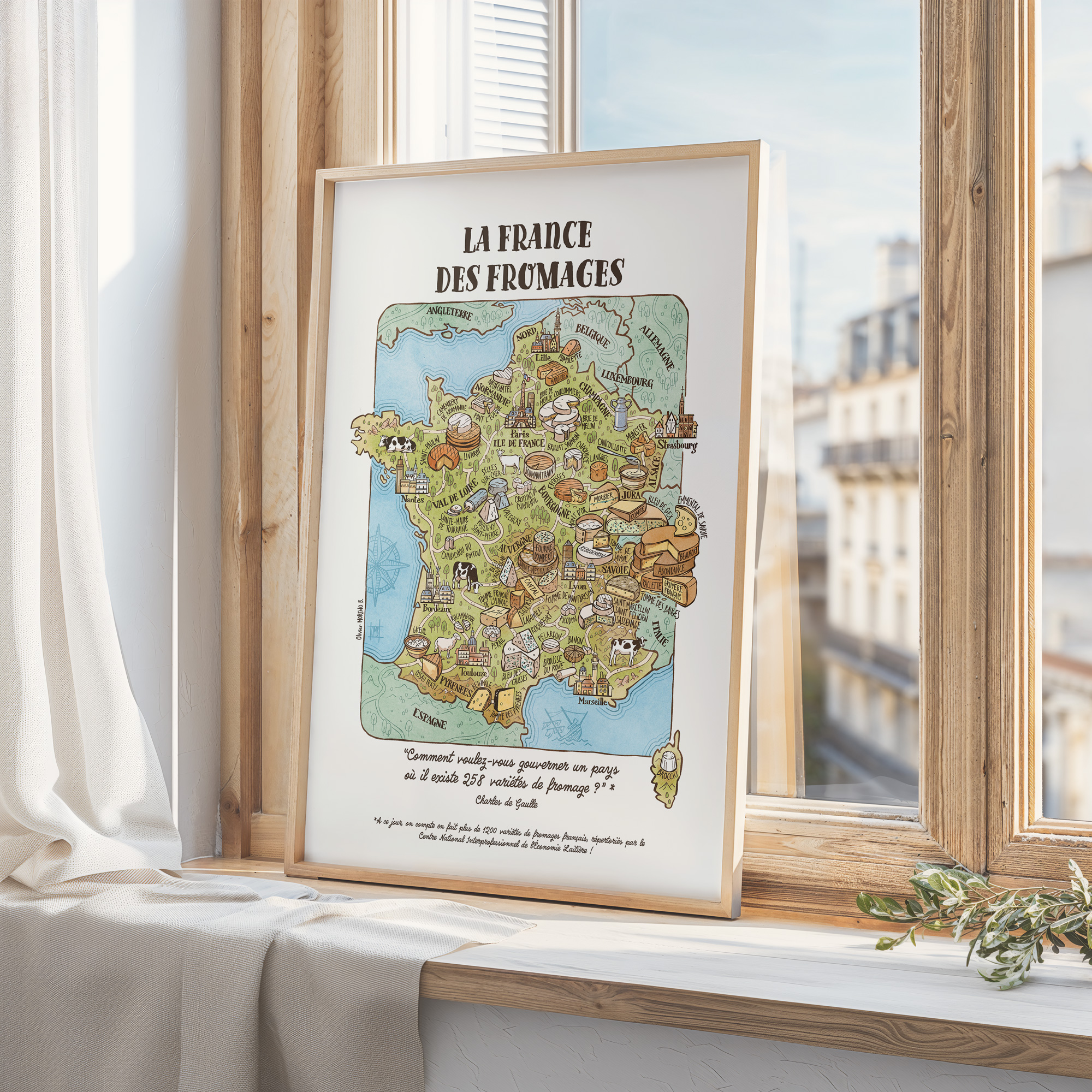 La carte de France des fromages (A3 ou A2)
