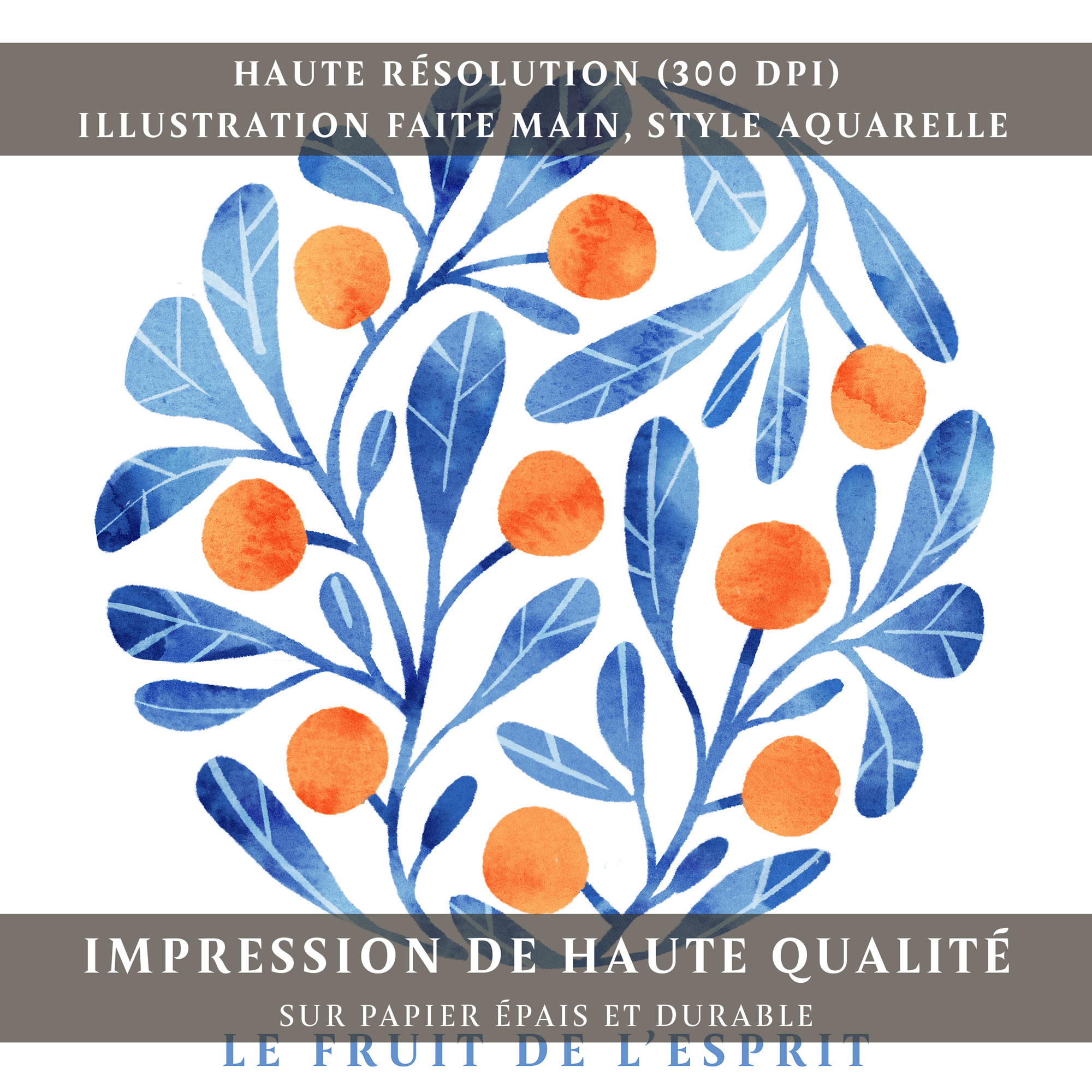 Galates 5:22-23 - Le fruit de l'Esprit (A4 ou A3)