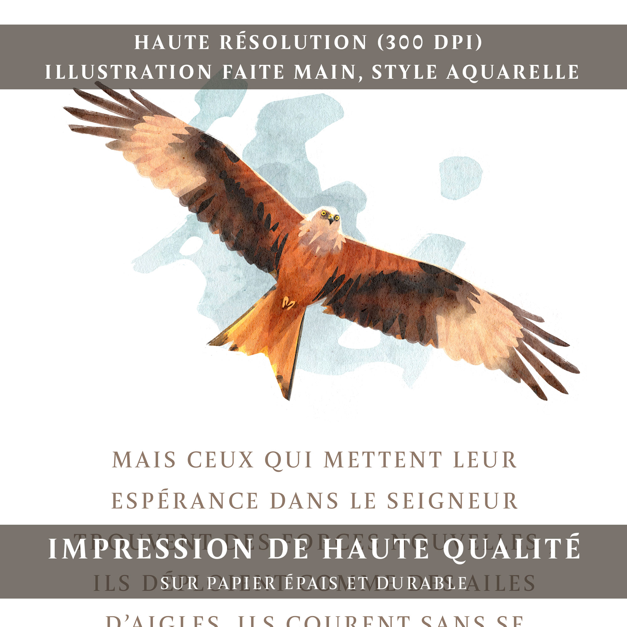 Isaïe 40:31 -  Mettre ton espérance dans le Seigneur (A4 ou A3)