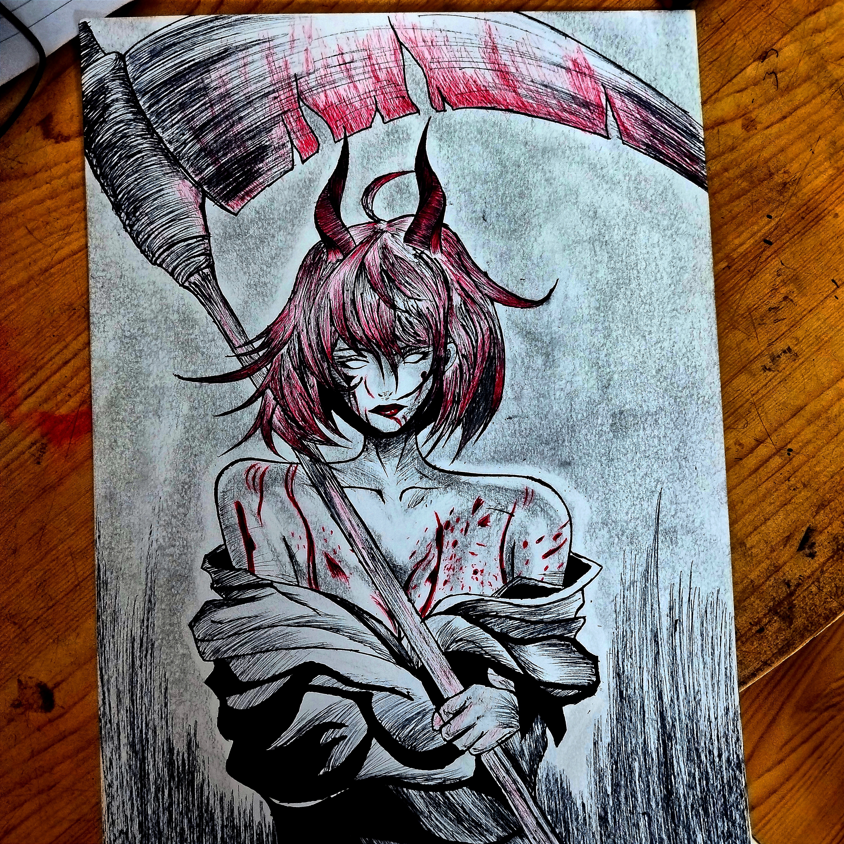 Hand-drawn Demon Girl Art Print