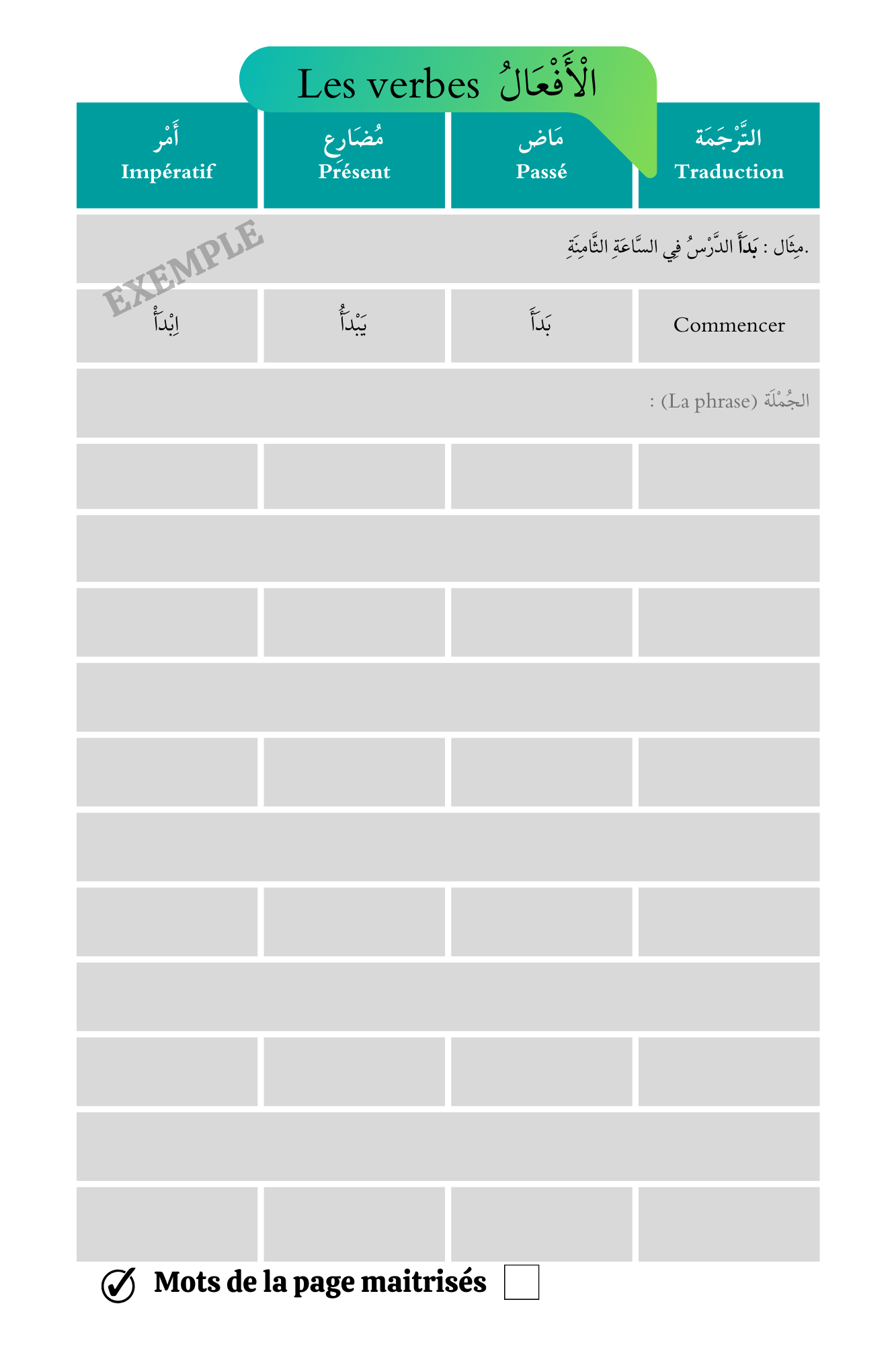 Mon lexique de mots arabes (PDF)