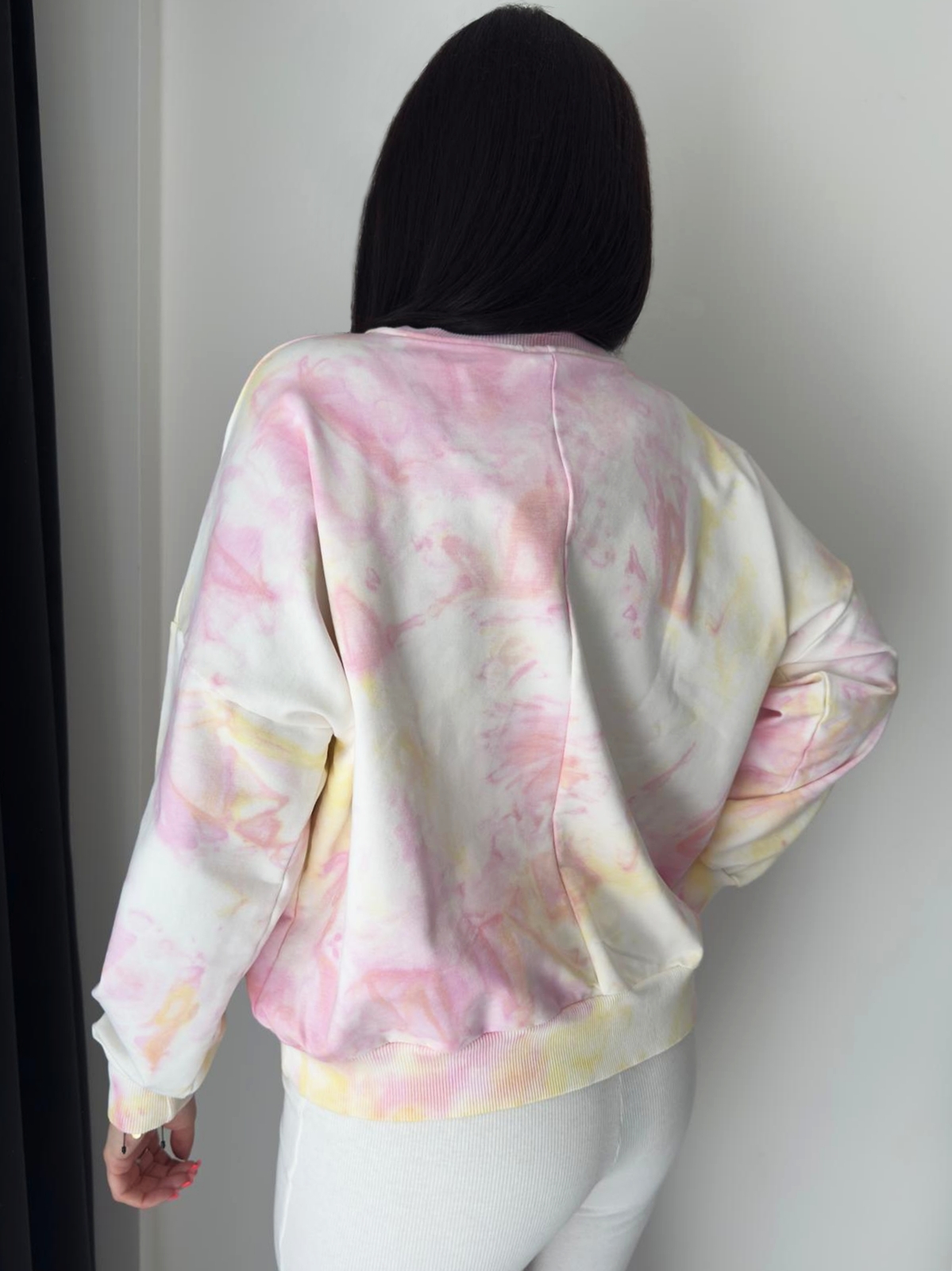 Komplet bluza tie-dye i kolarki YELLOW