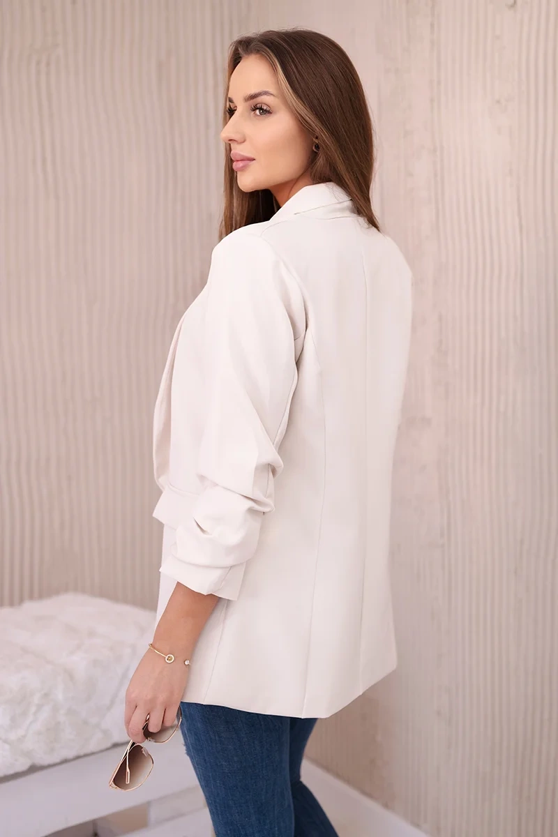 Jasno beżowa marynarka z klapami NATALIE 