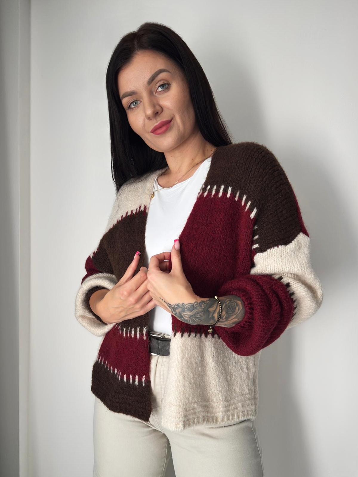 Kardigan bordowy LEYLA