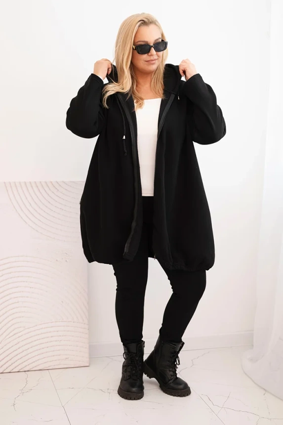 Czarna ocieplana bluza z kapturem