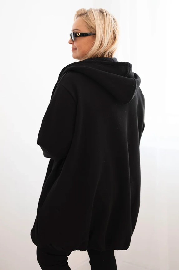 Czarna ocieplana bluza z kapturem