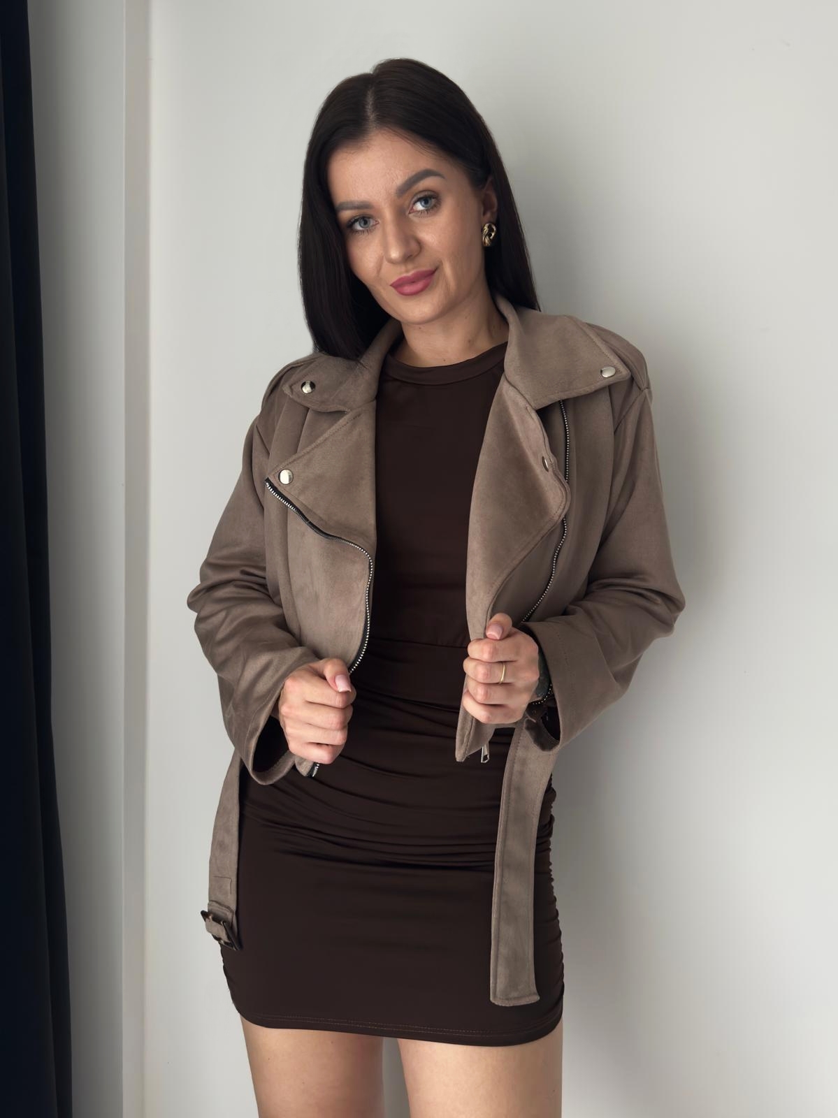 Kurtka damska brązowa