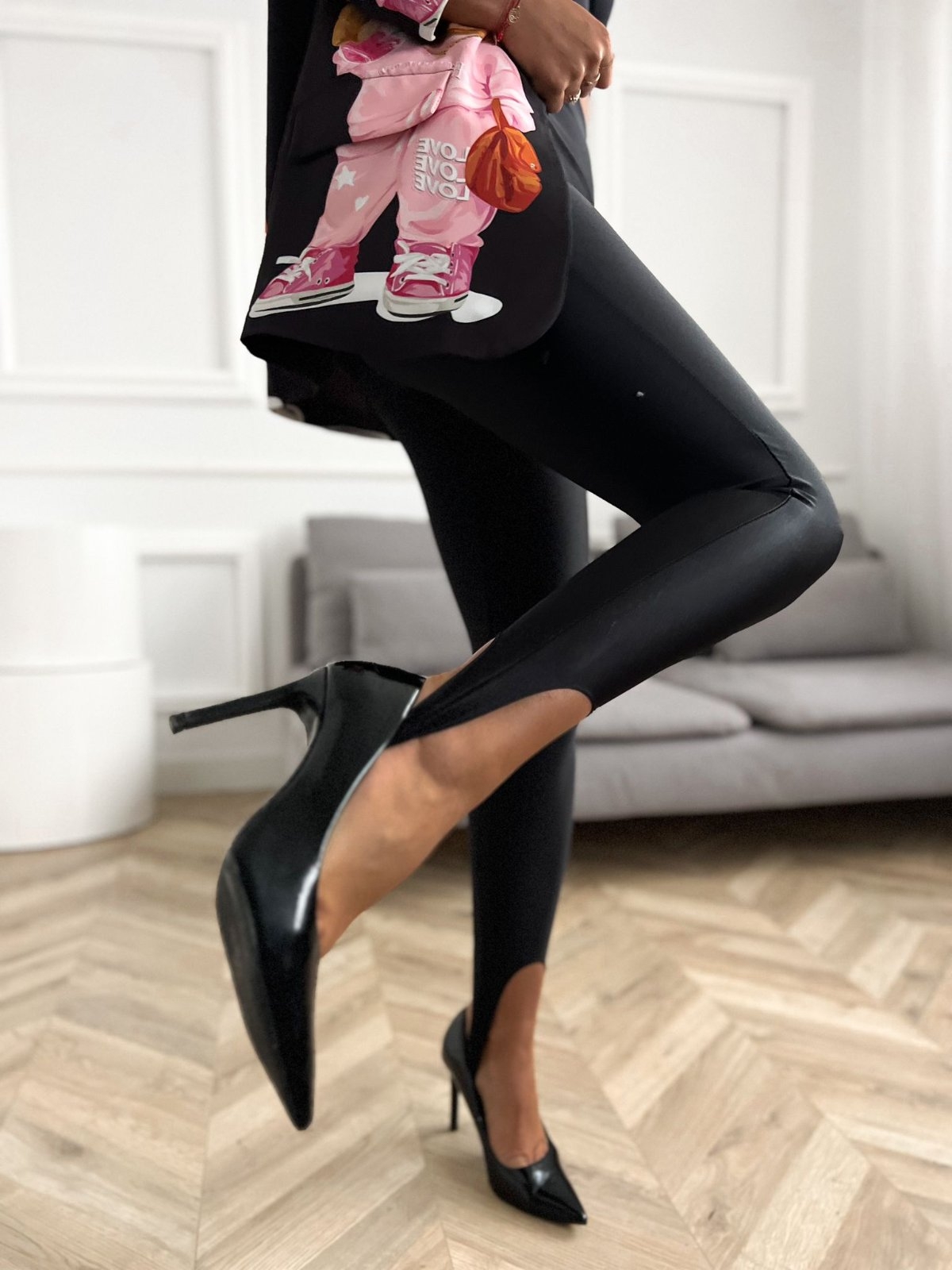 Czarne legginsy narciarki