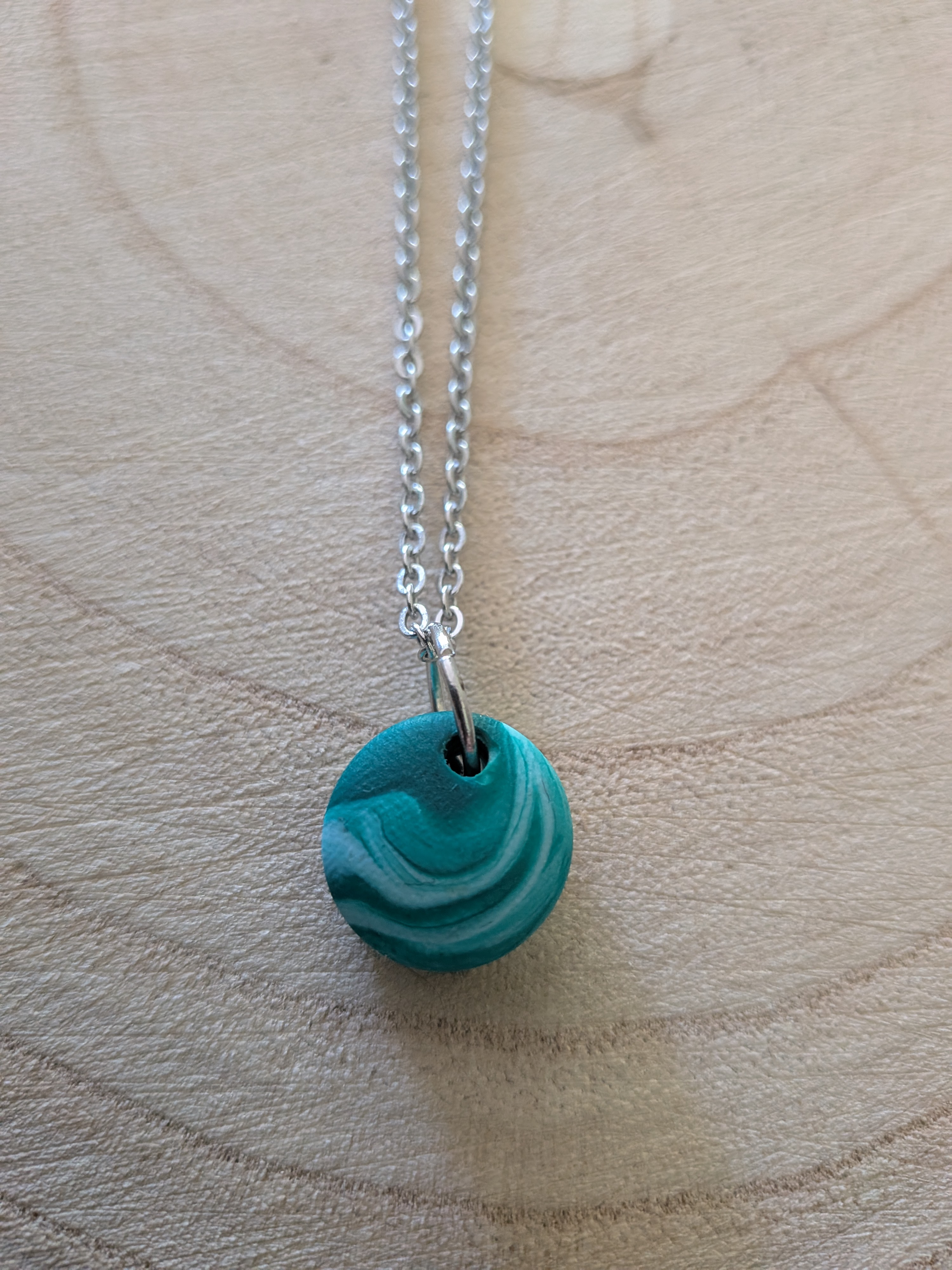 Matching Aqua Swirl Necklace & Earrings Set