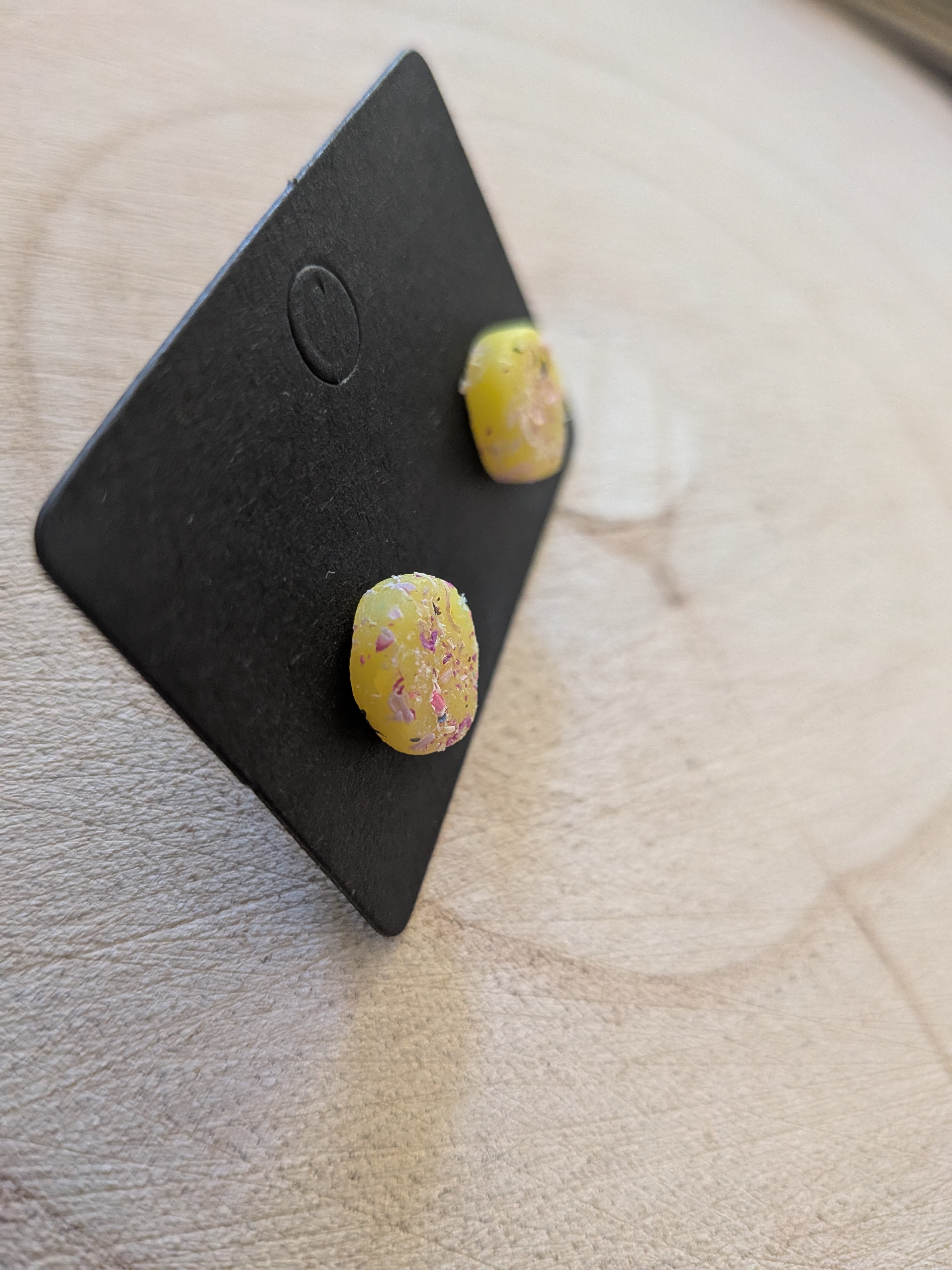 Cute Yellow Speckled Studs