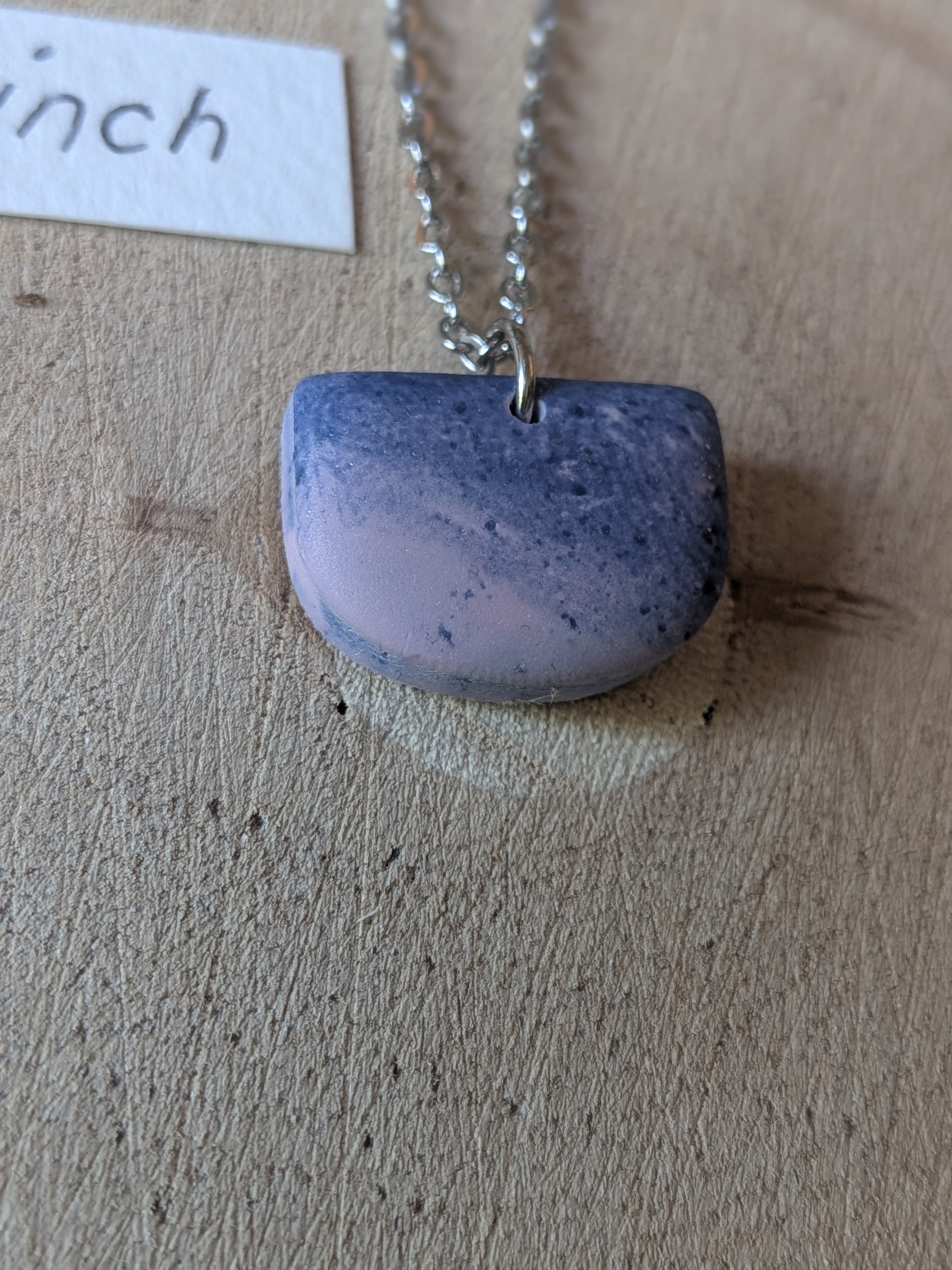 Beautiful Purply Pink Unique Polymer Clay Necklace with Subtle Sparkle