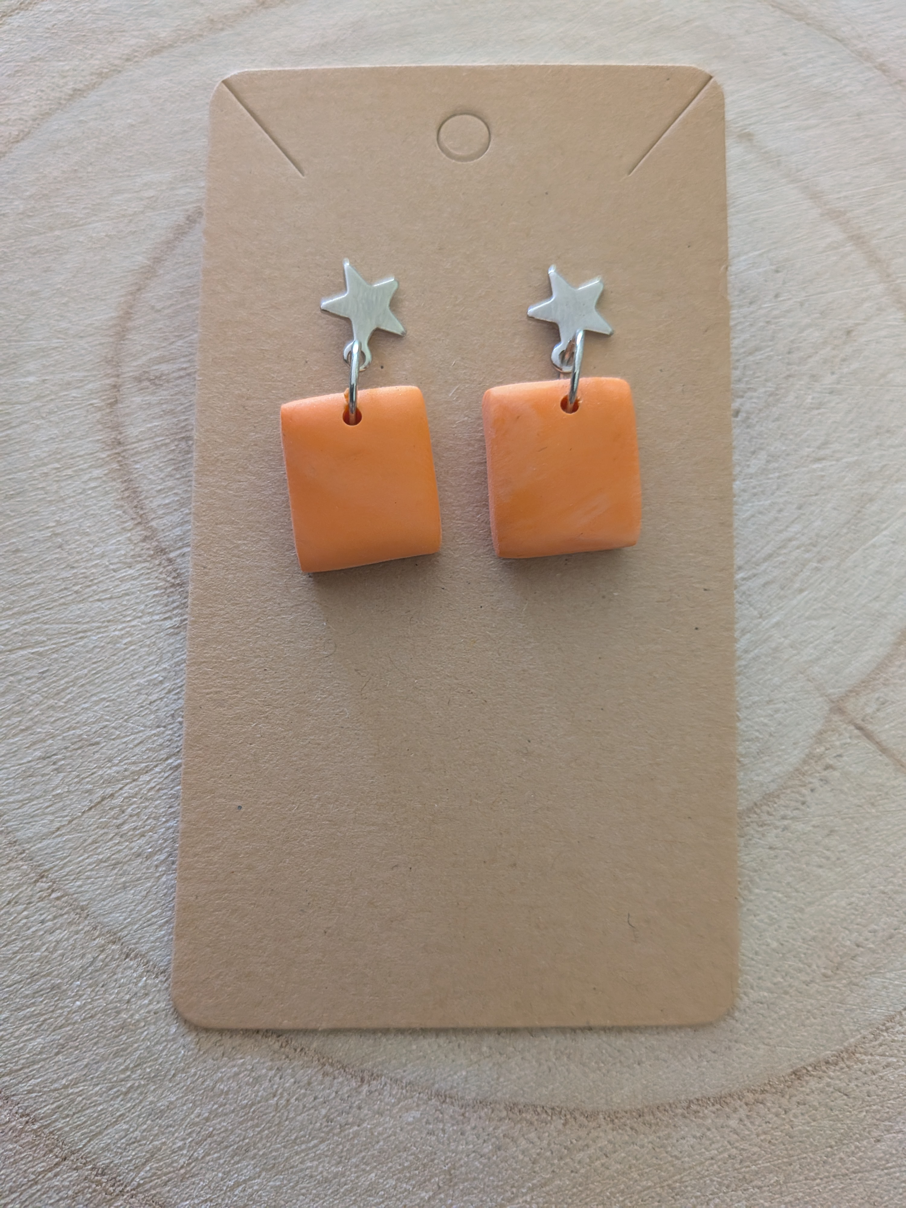 Star Stud Summer Orange Unique Earrings