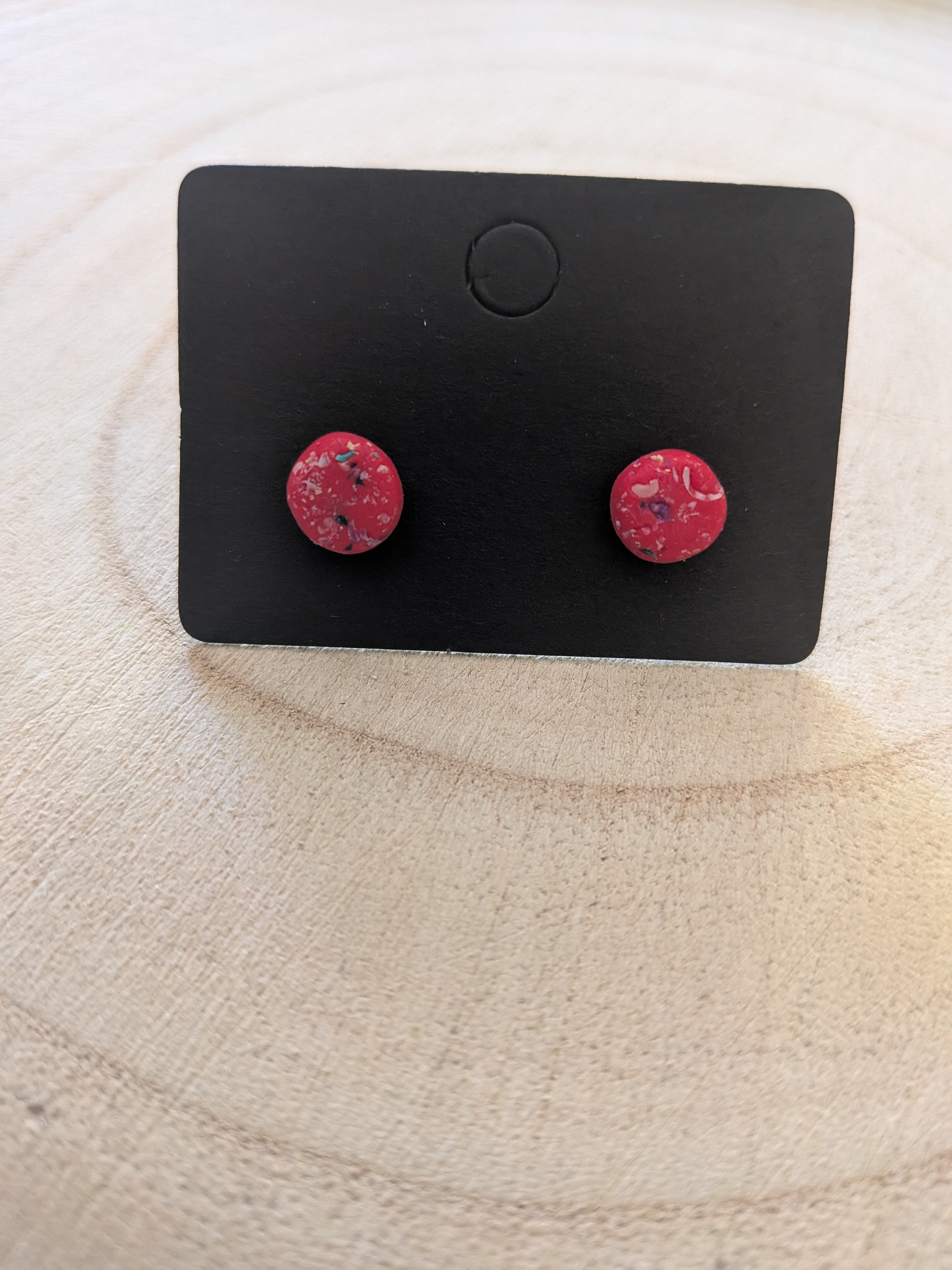 Cute Red Speckled Earrings