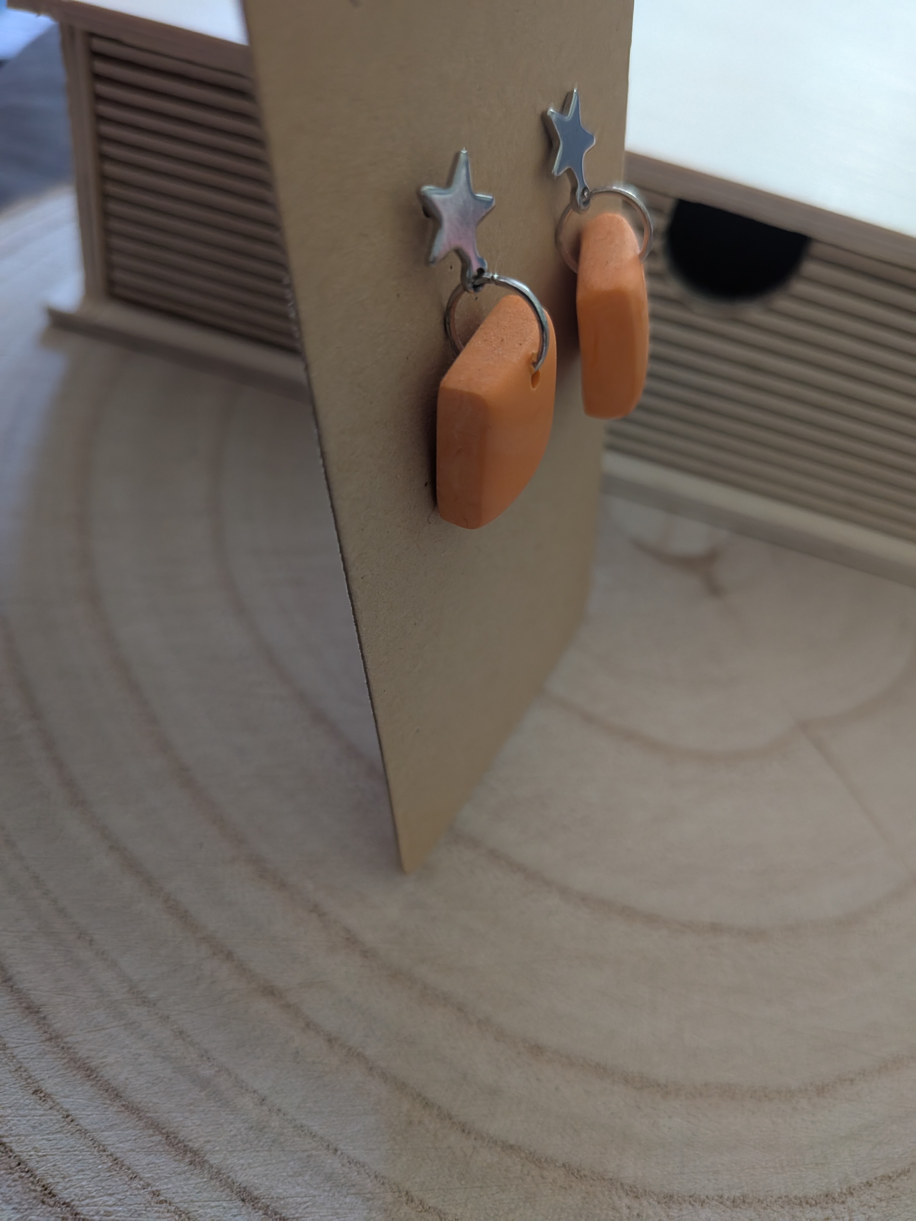 Star Stud Summer Orange Unique Earrings