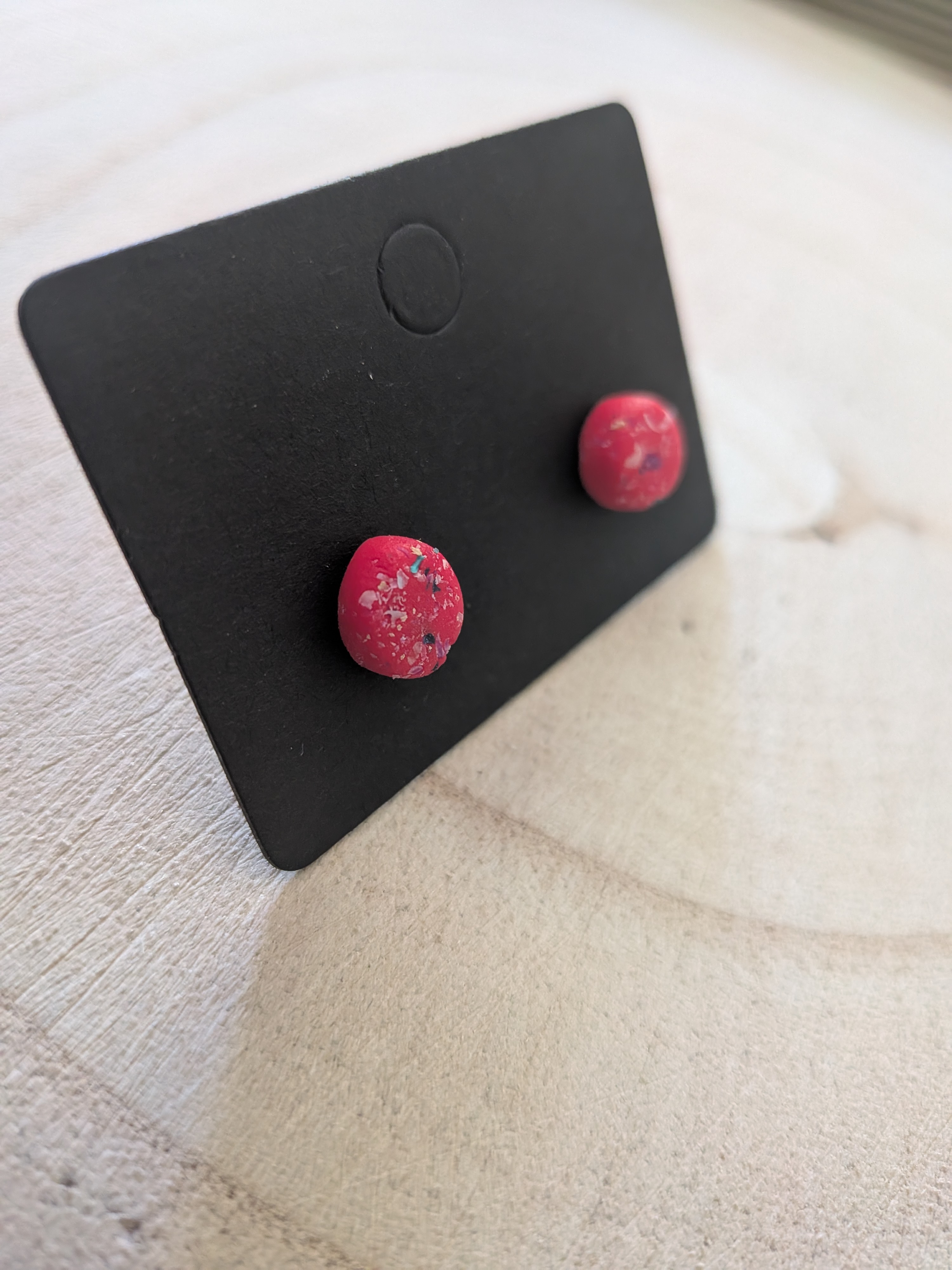 Cute Red Speckled Earrings
