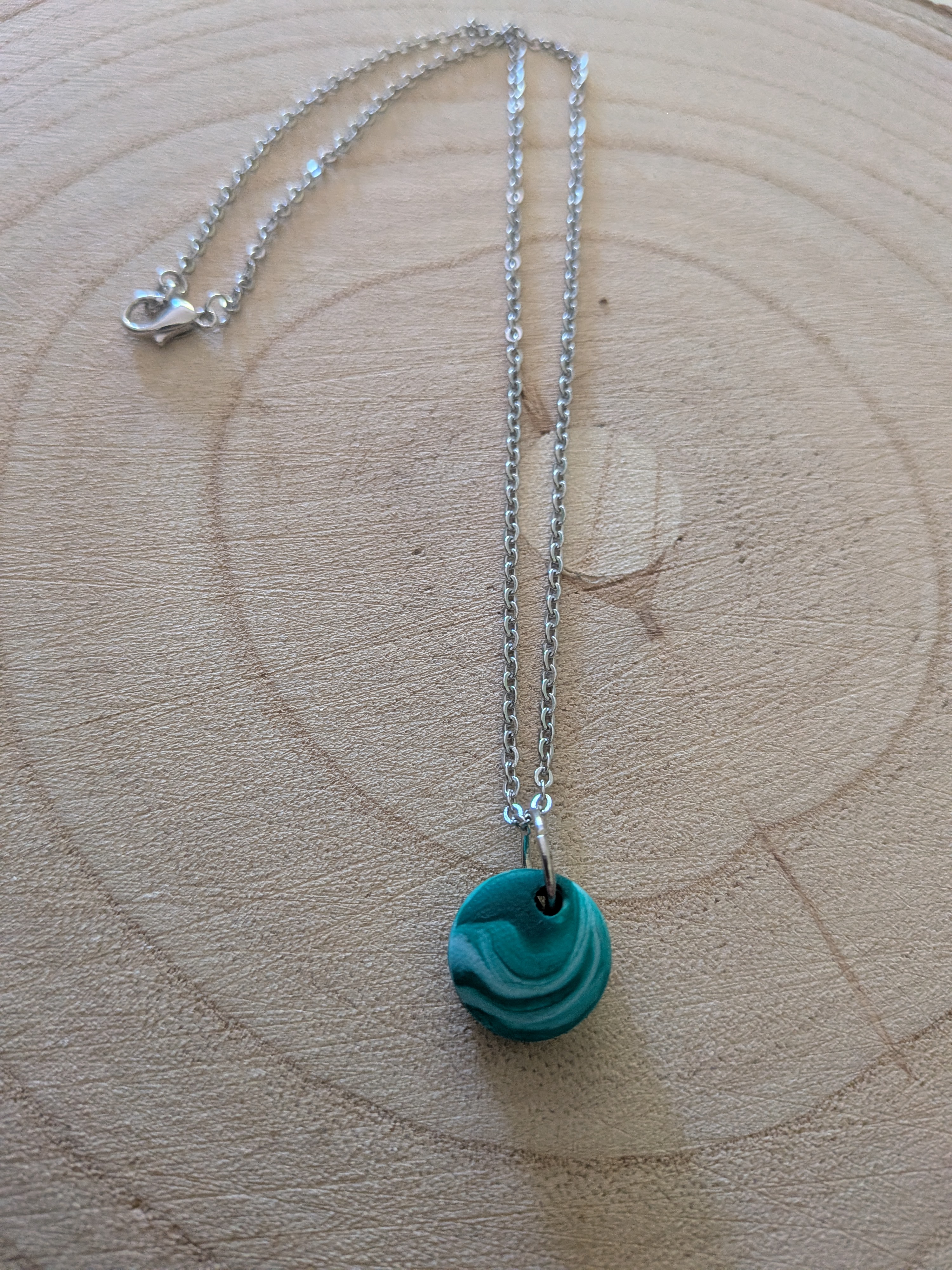 Matching Aqua Swirl Necklace & Earrings Set
