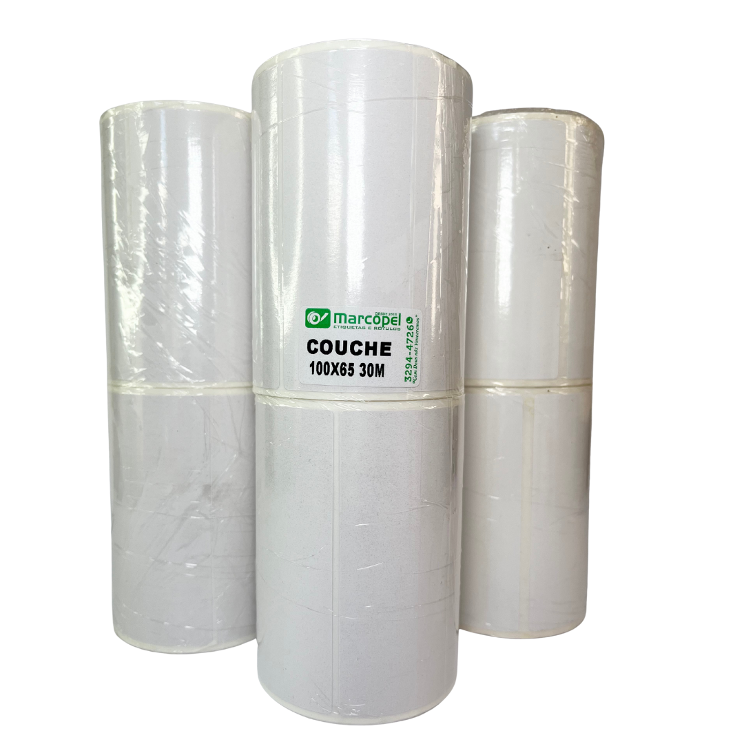 ETIQUETA COUCHE 100X65mm NEUTRA COM 30m