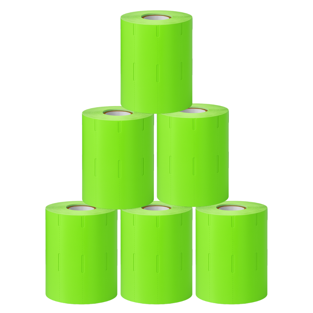 ETIQUETA P/ GÔNDOLA COUCHE ADESIVA - VERDE FLUORESCENTE 105X30mm COM 30m