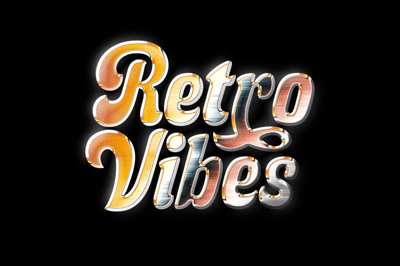 Retro Chrome Text Effect