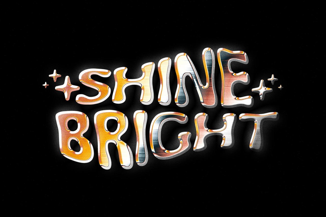 Retro Chrome Text Effect