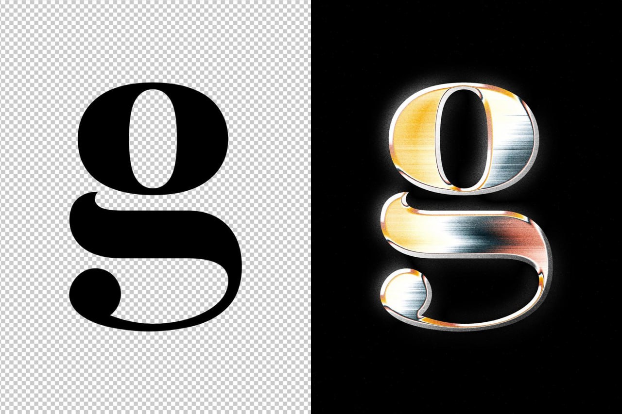 Retro Chrome Text Effect